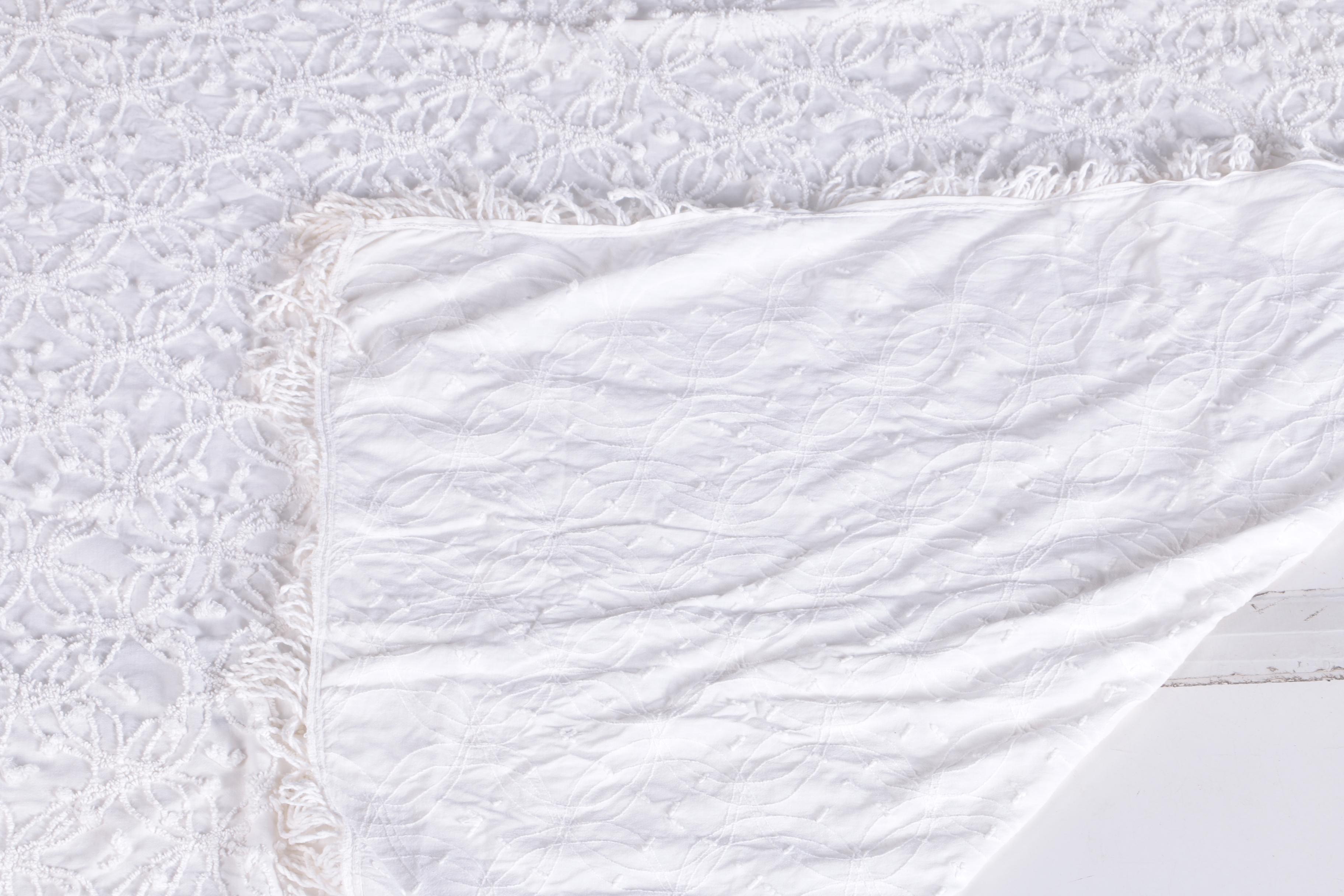 White Cotton Bedspreads Including Crown Crafts