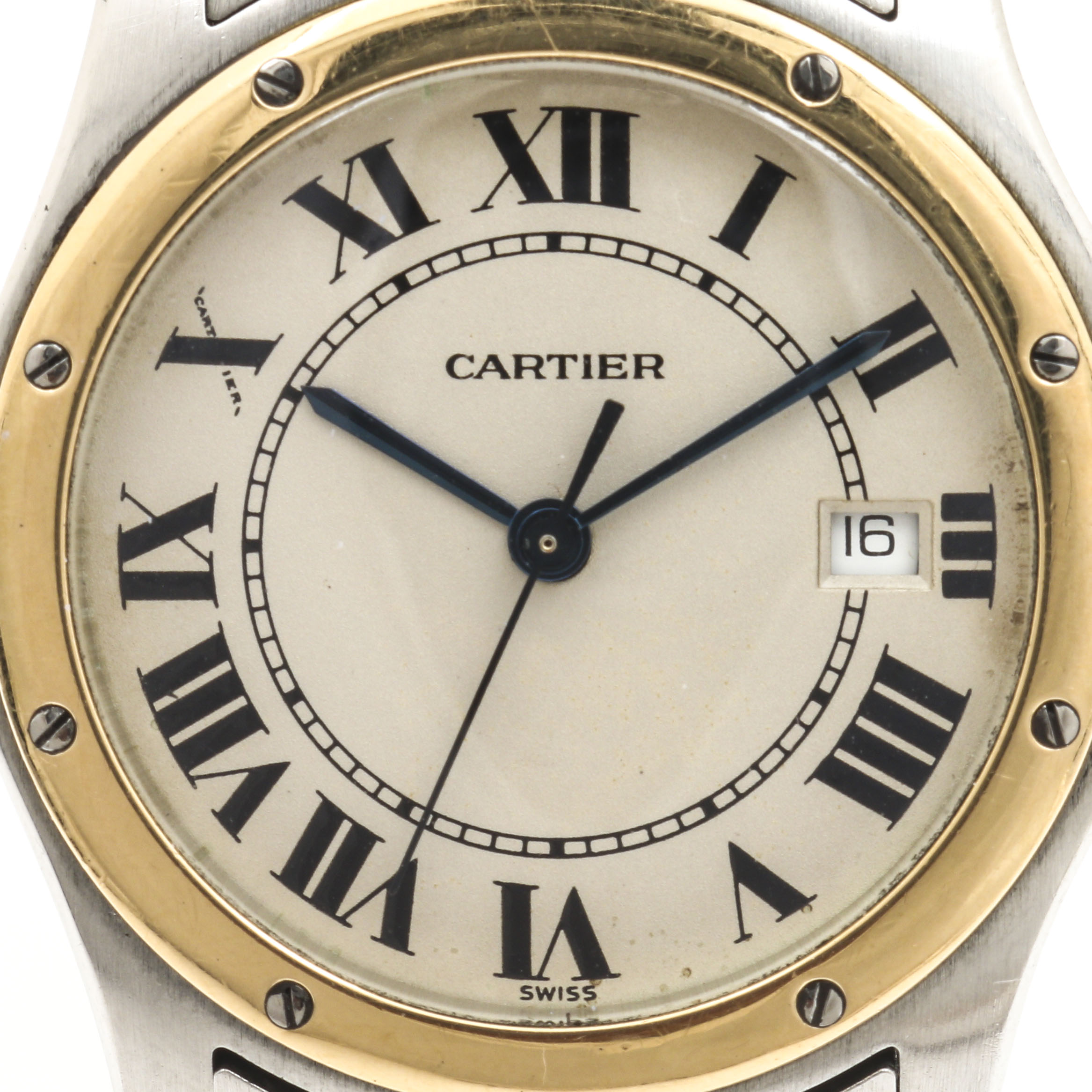 Cartier "Santos Ronde" 18K Yellow Gold and Stainless Steel Analog Watch