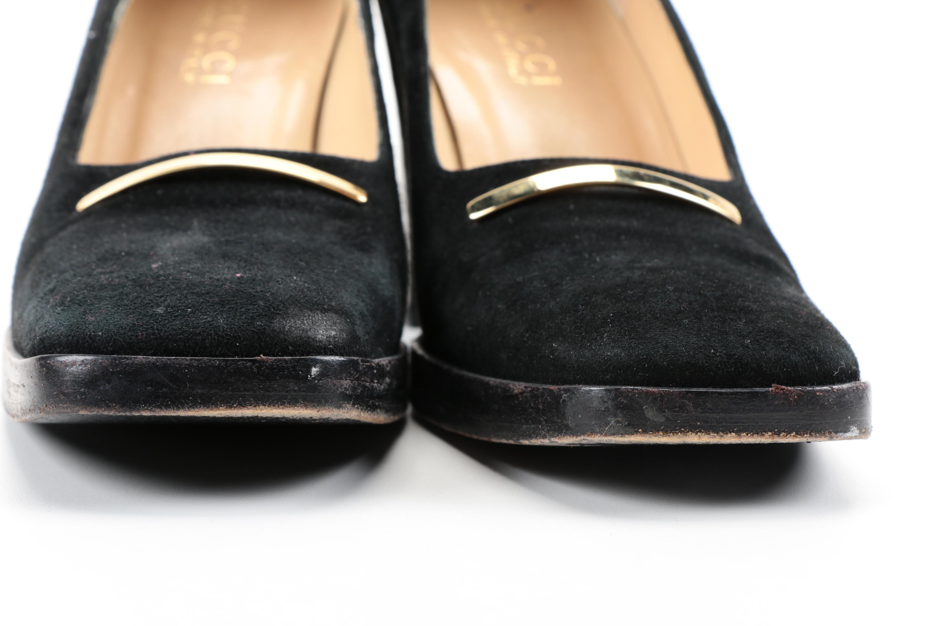 Gucci Black Suede Pumps