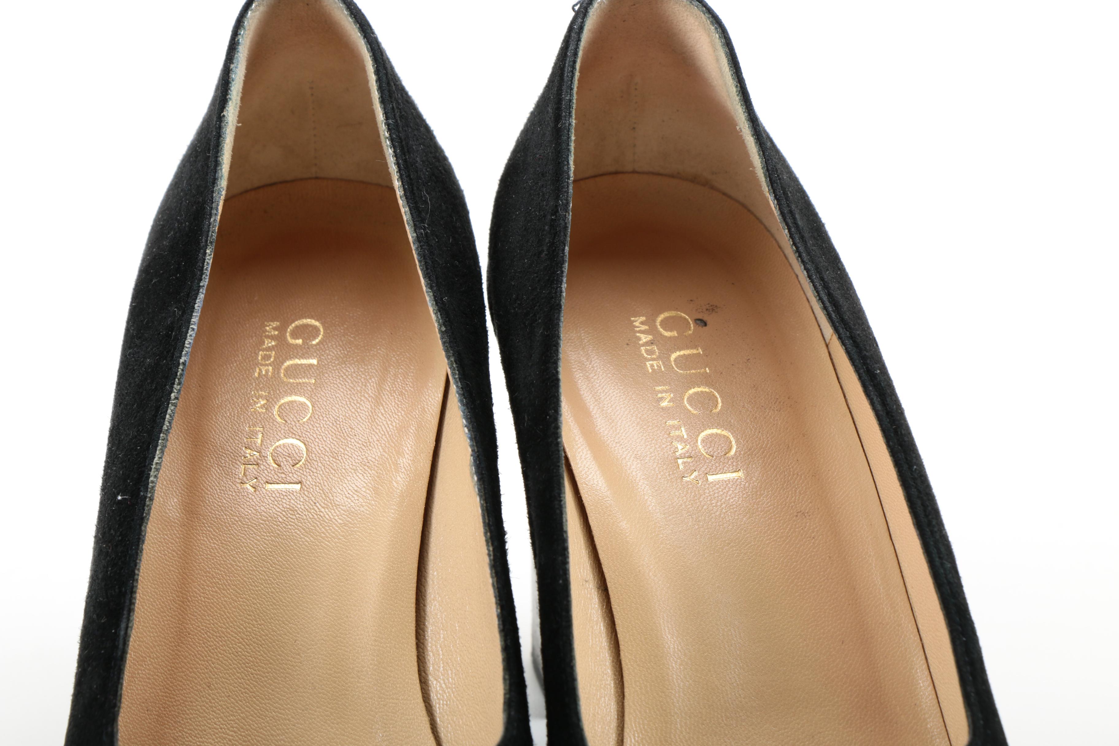 Gucci Black Suede Pumps