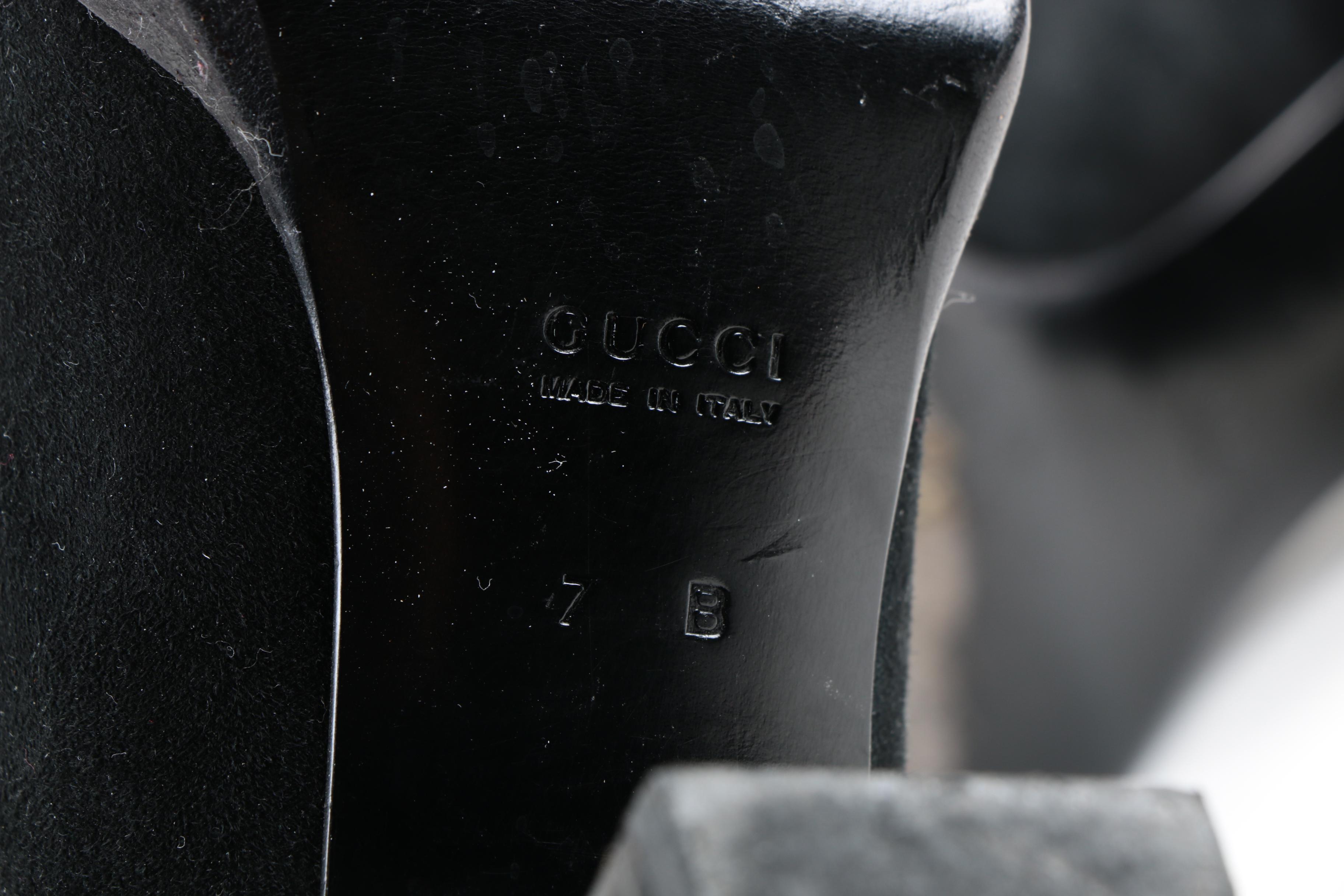 Gucci Black Suede Pumps