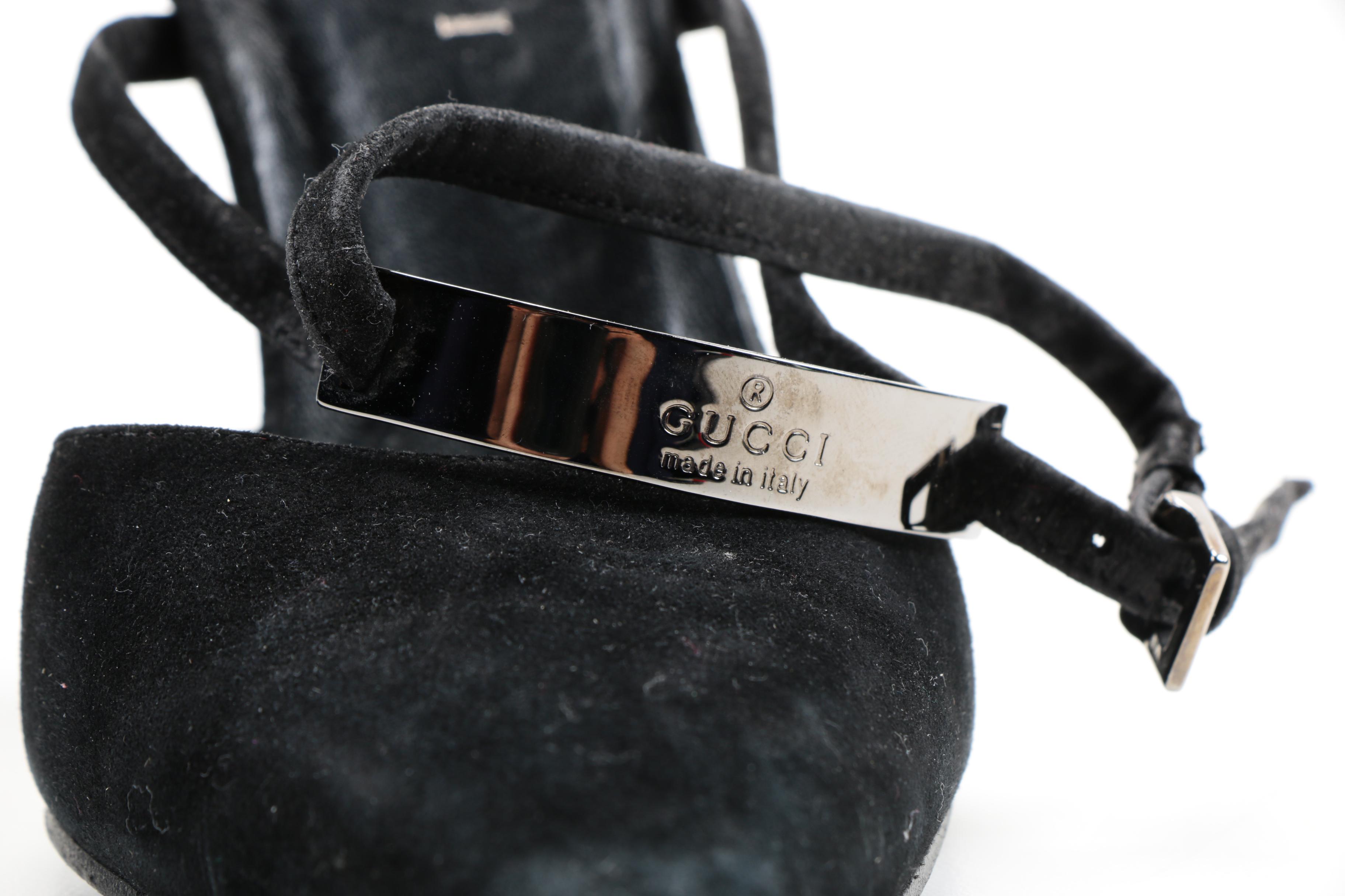 Gucci Black Suede Heels