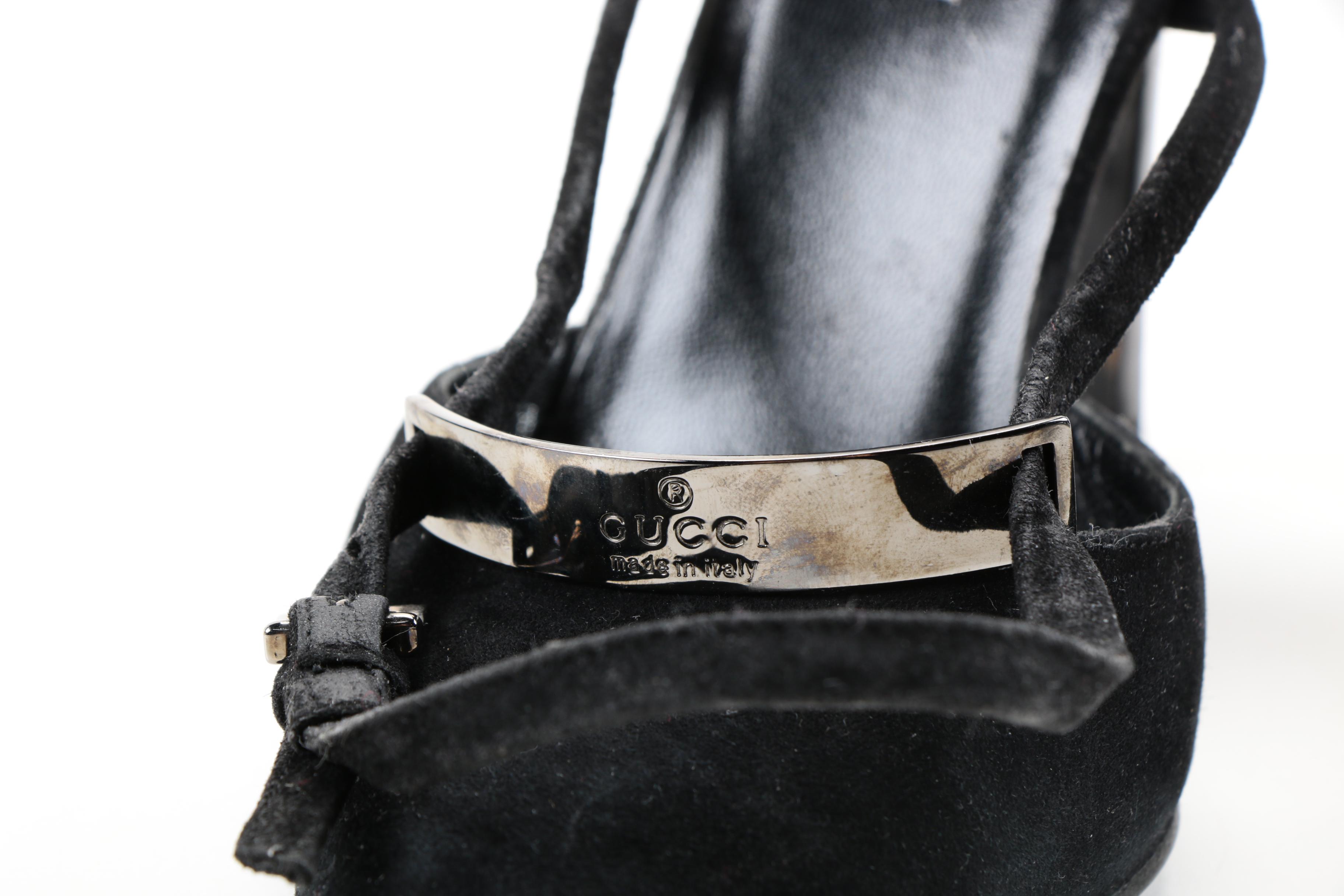Gucci Black Suede Heels