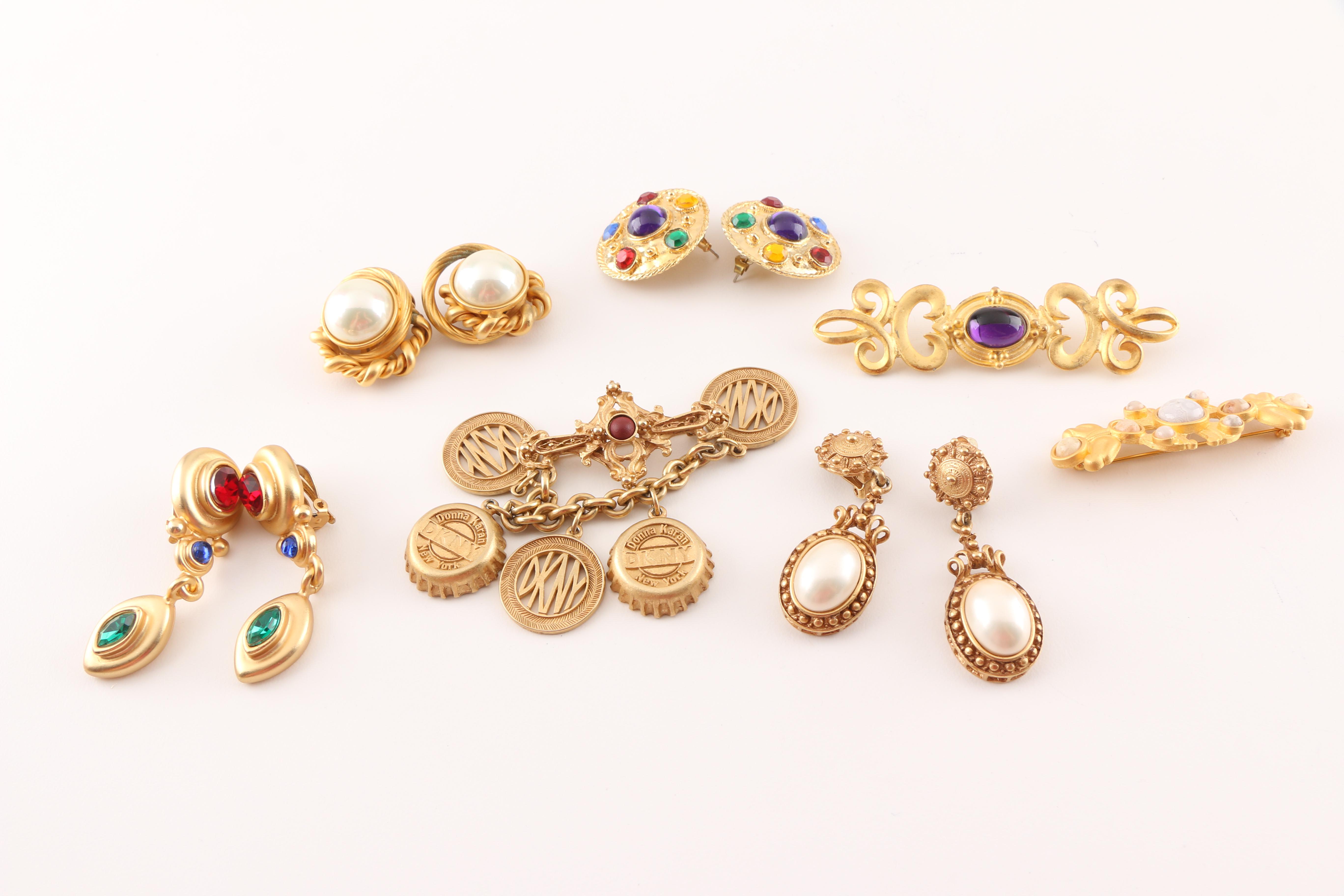 Gothic Revival Necklace by Ronnie Livia and Other Costume Jewelry Featuring DKNY