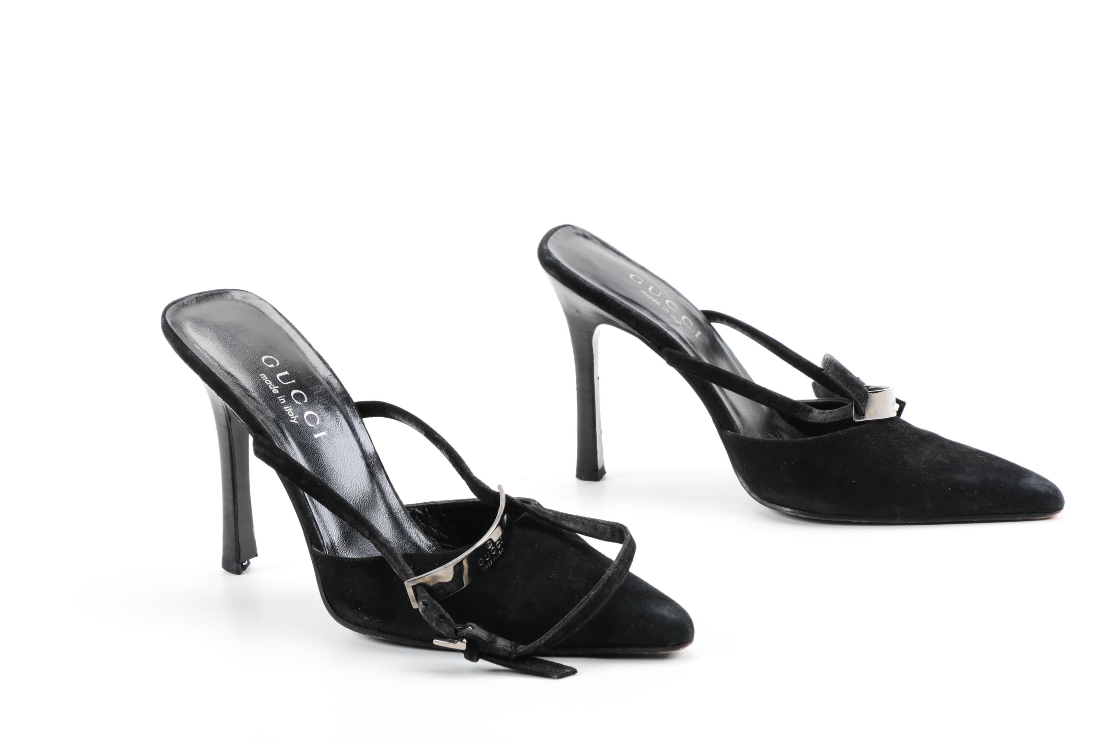 Gucci Black Suede Heels