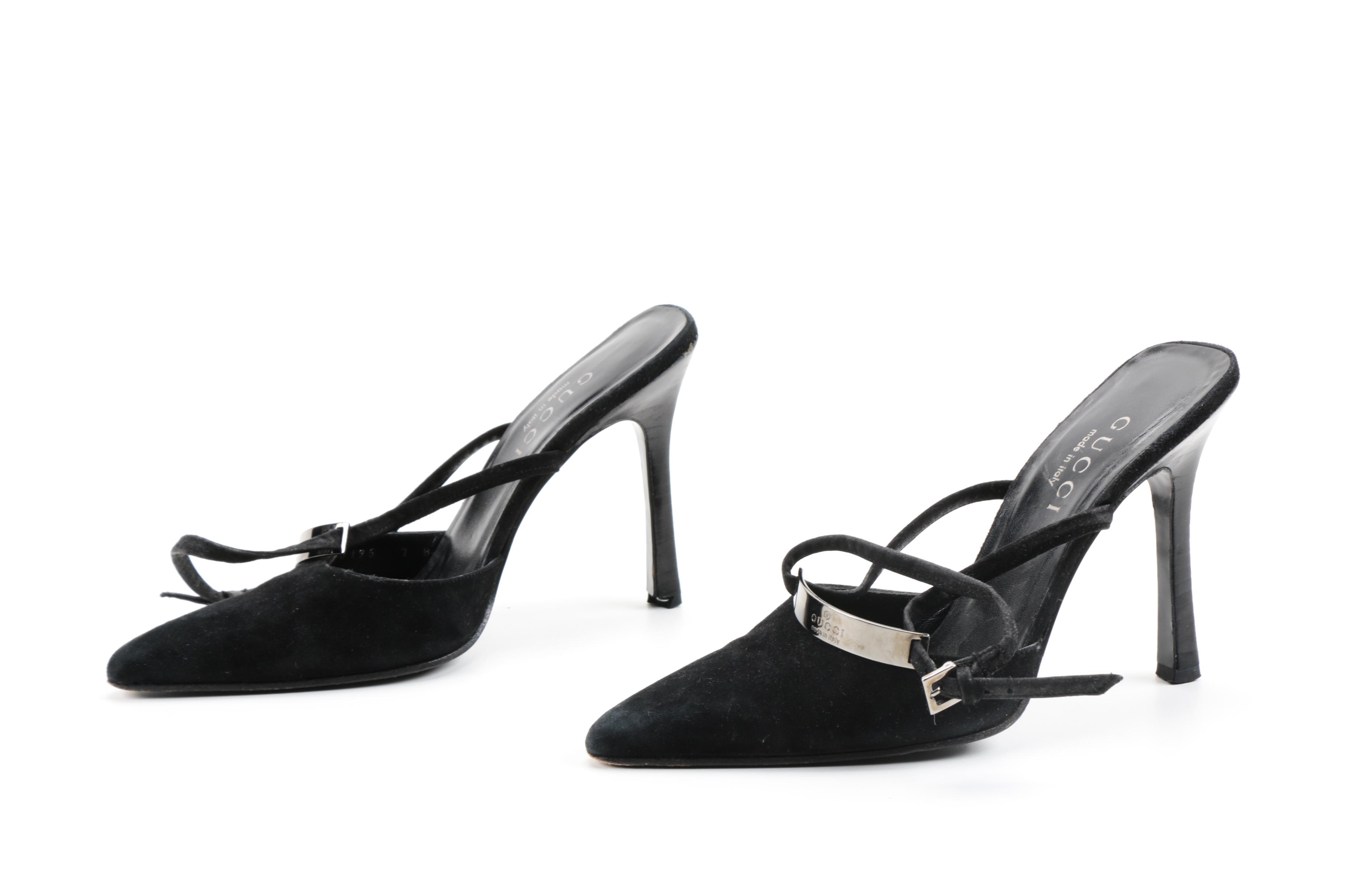 Gucci Black Suede Heels