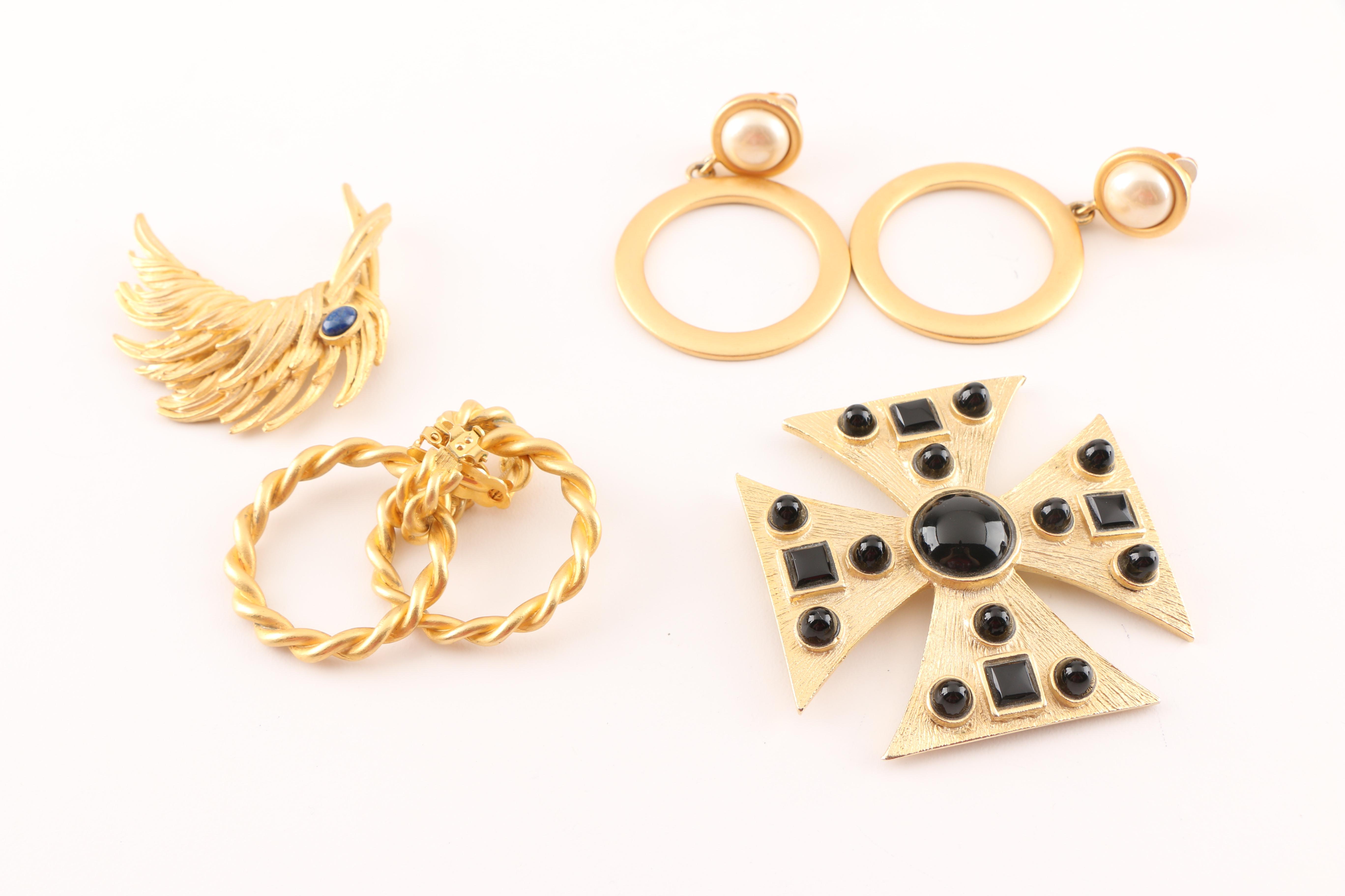 Gothic Revival Necklace by Ronnie Livia and Other Costume Jewelry Featuring DKNY