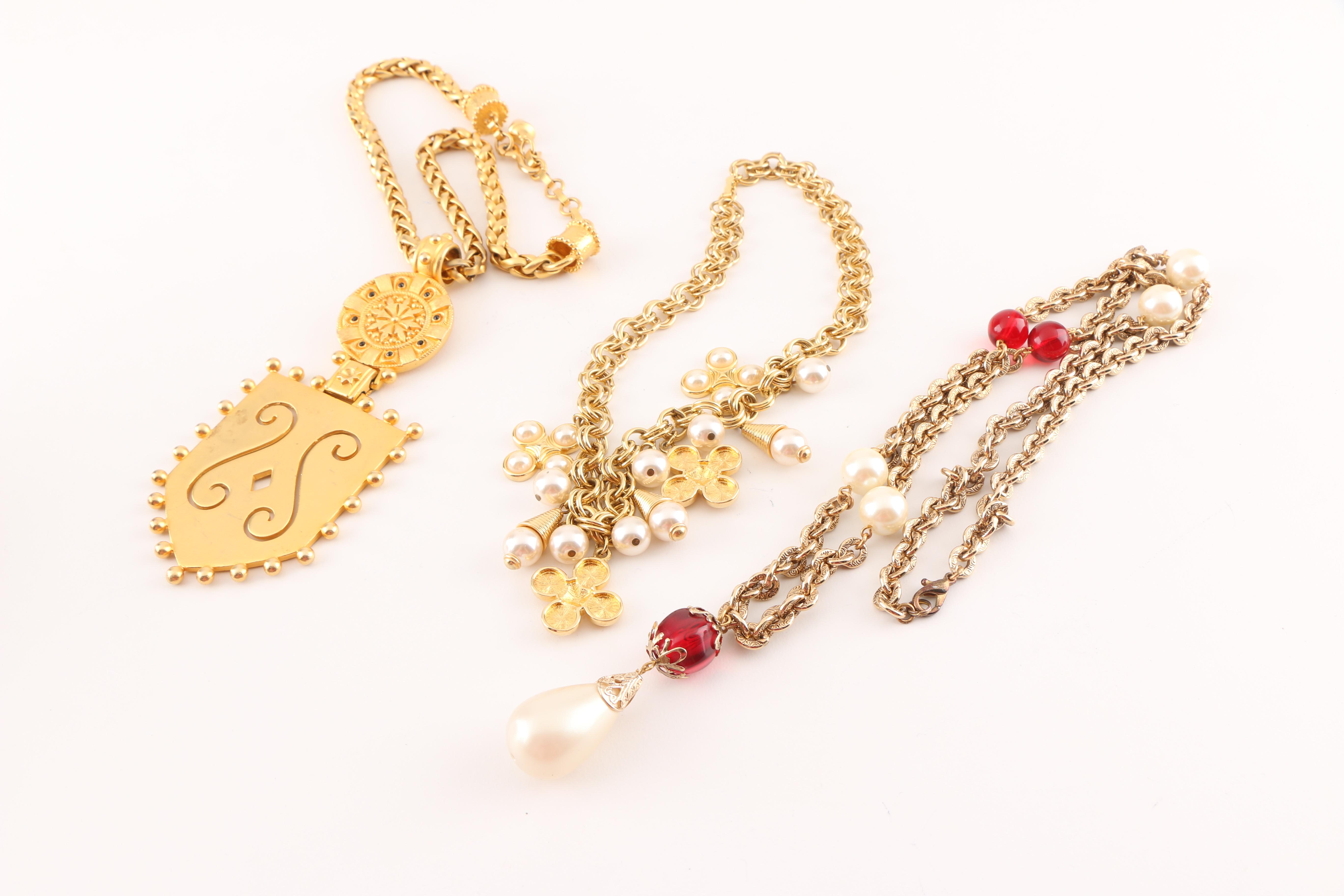 Gothic Revival Necklace by Ronnie Livia and Other Costume Jewelry Featuring DKNY