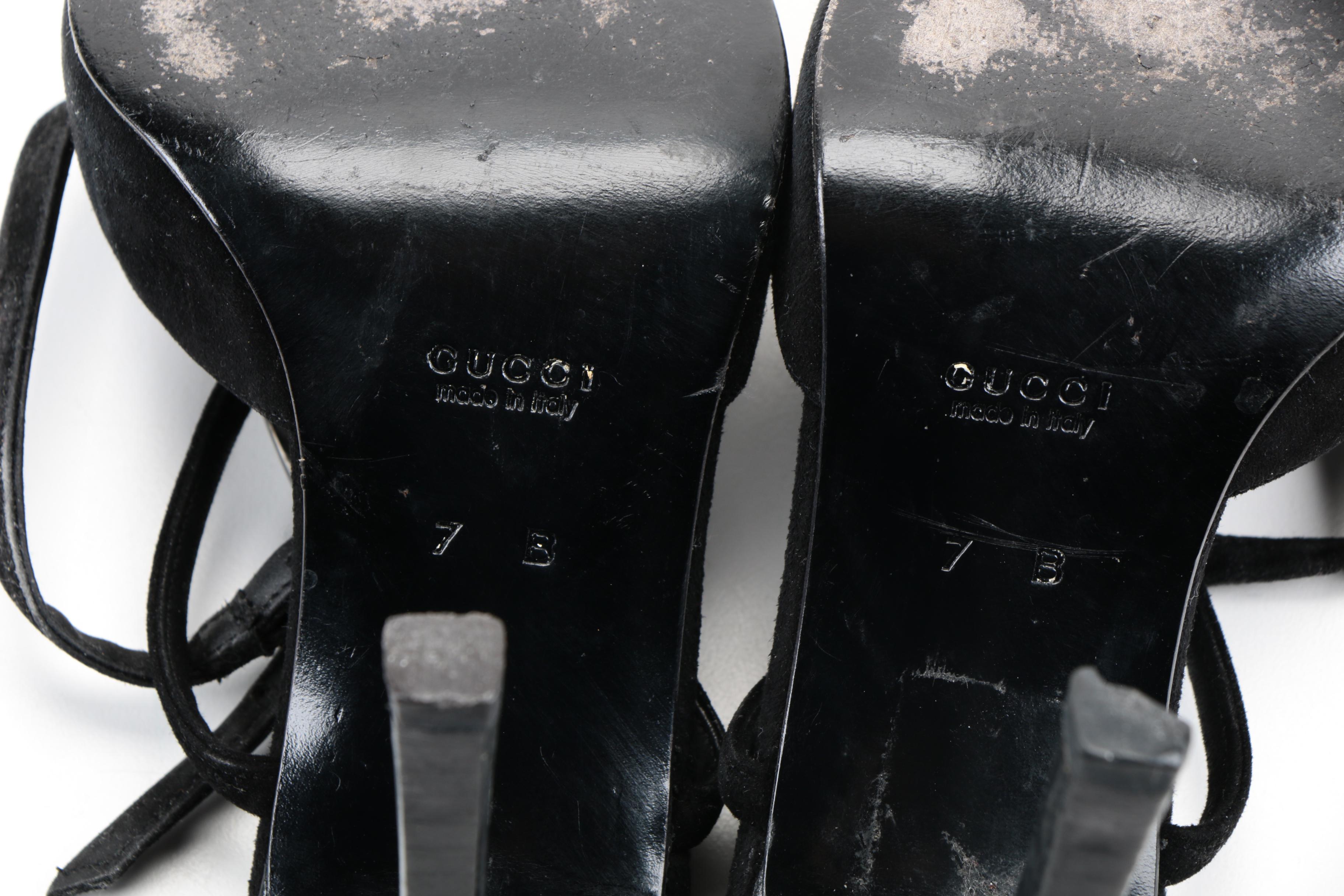 Gucci Black Suede Heels