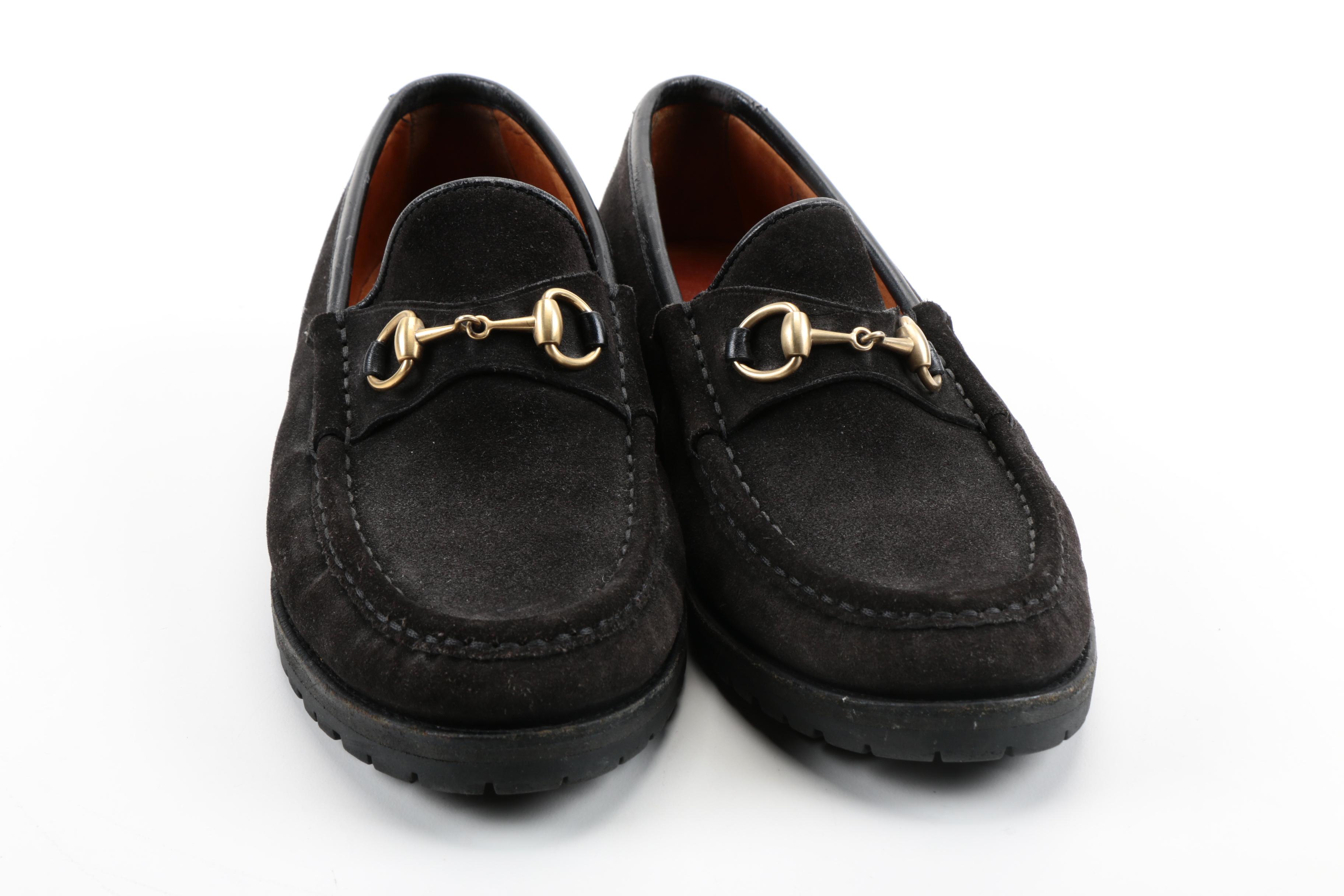 Gucci Dark Brown Suede Loafers