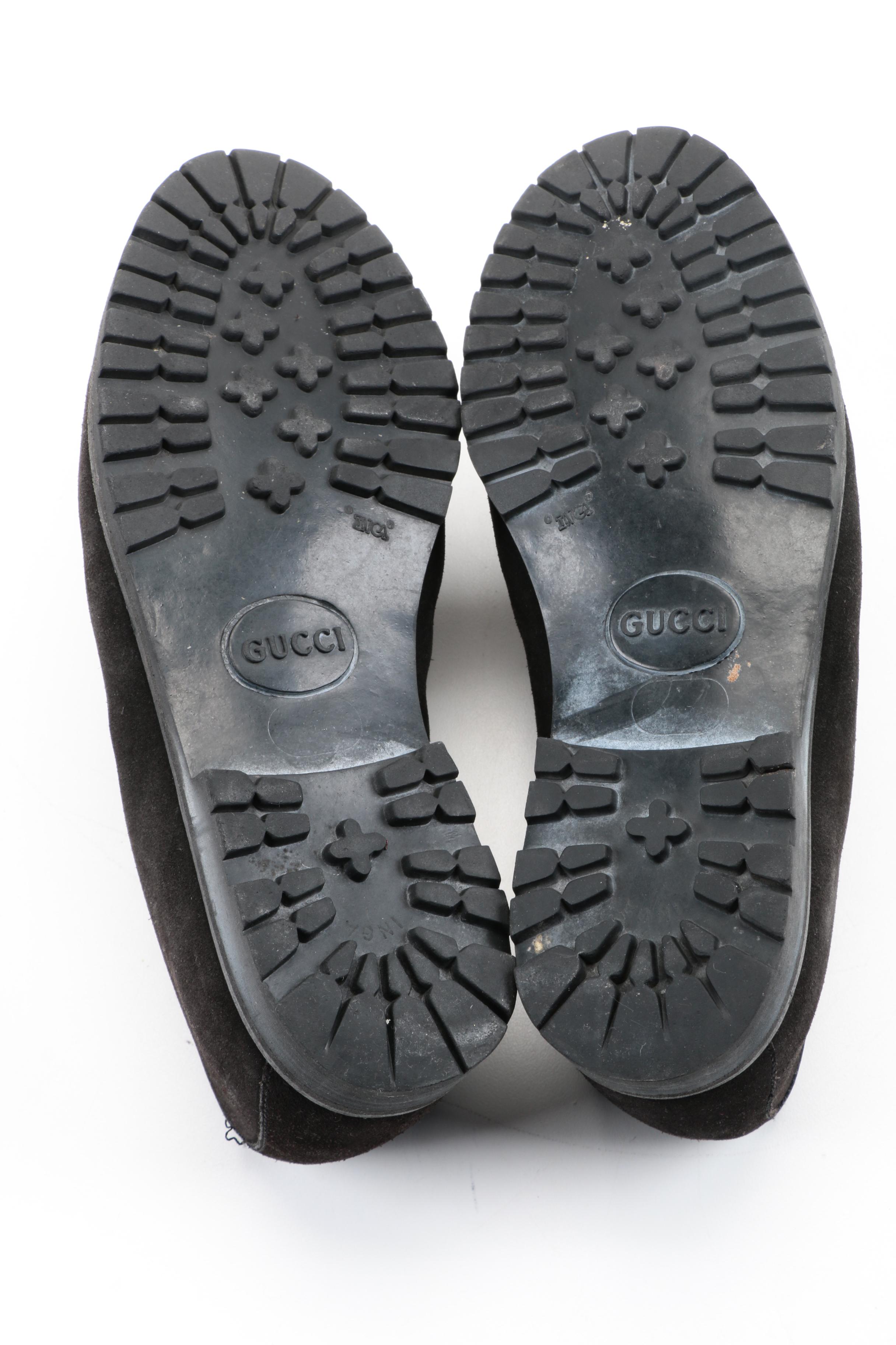 Gucci Dark Brown Suede Loafers