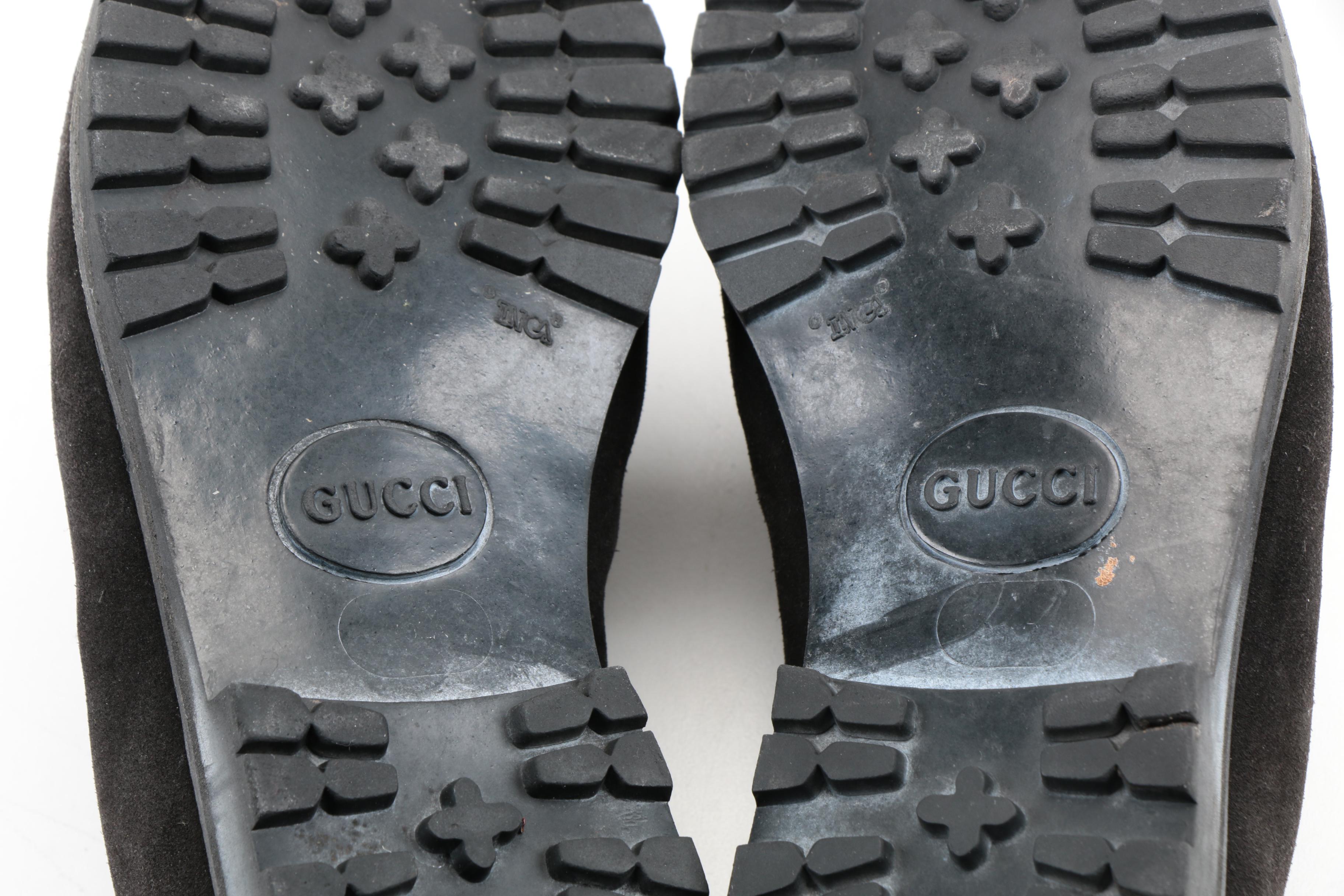 Gucci Dark Brown Suede Loafers