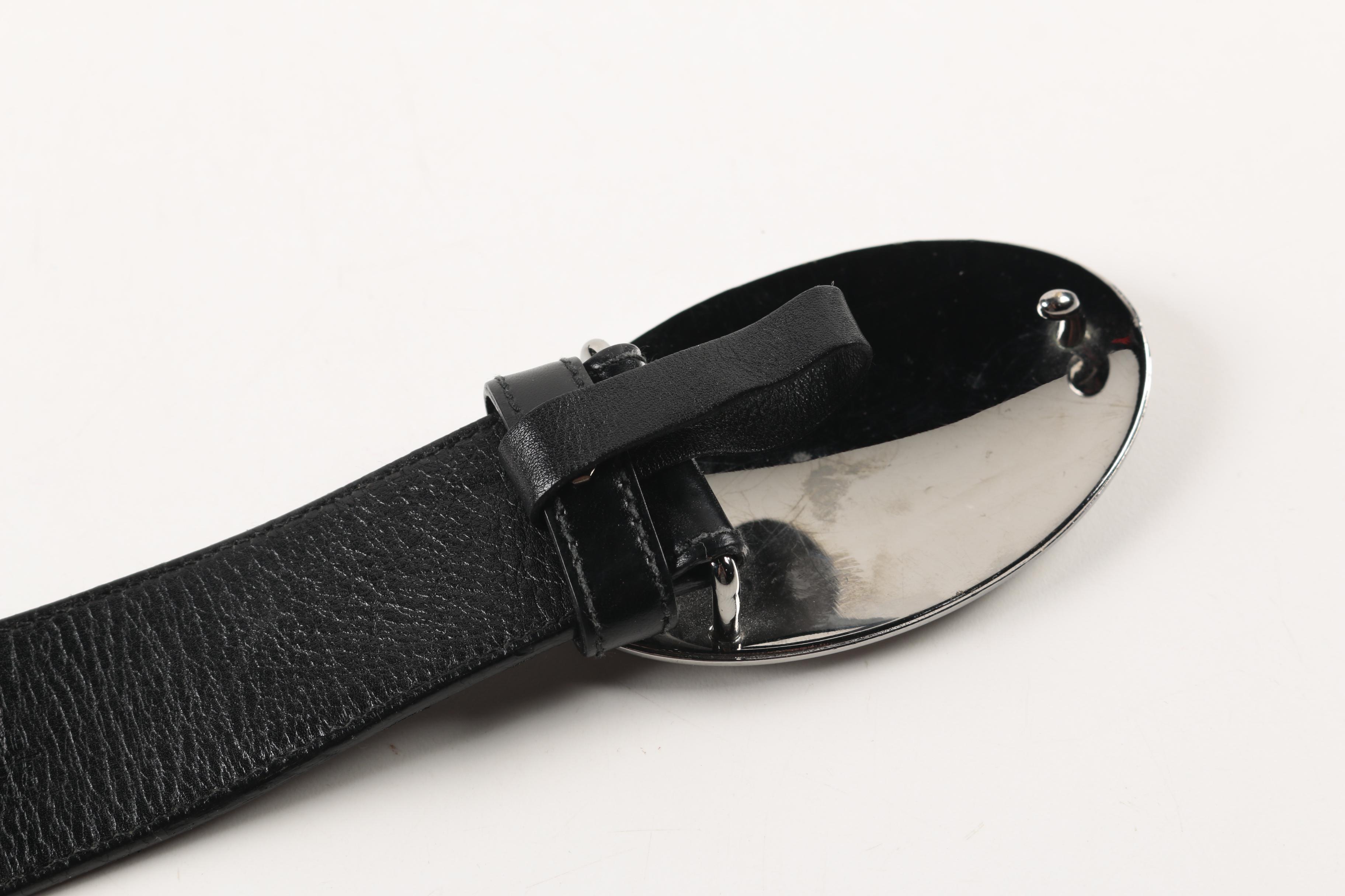 Prada Black Leather Belt