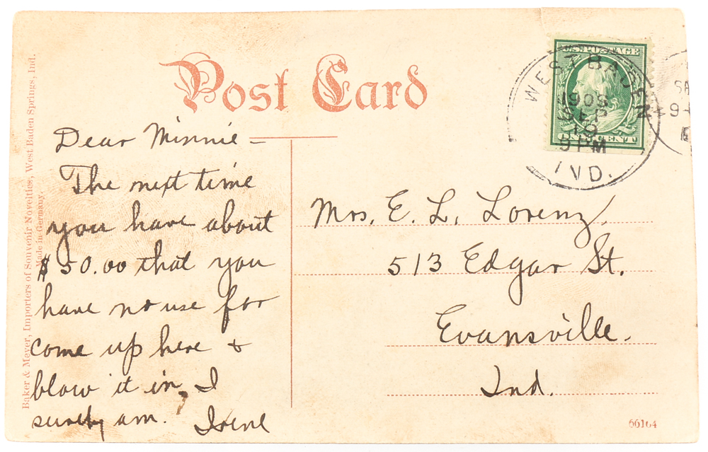 Vintage Postcards and Token from French Lick, Indiana