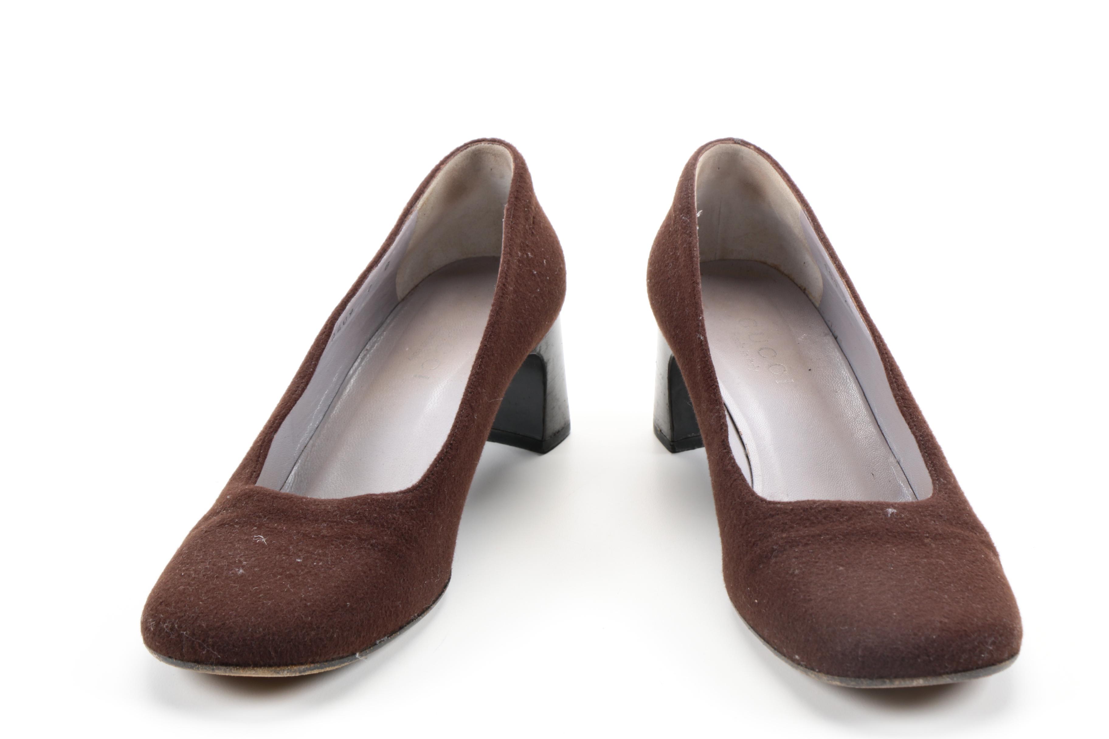 Gucci Brown Suede Pumps