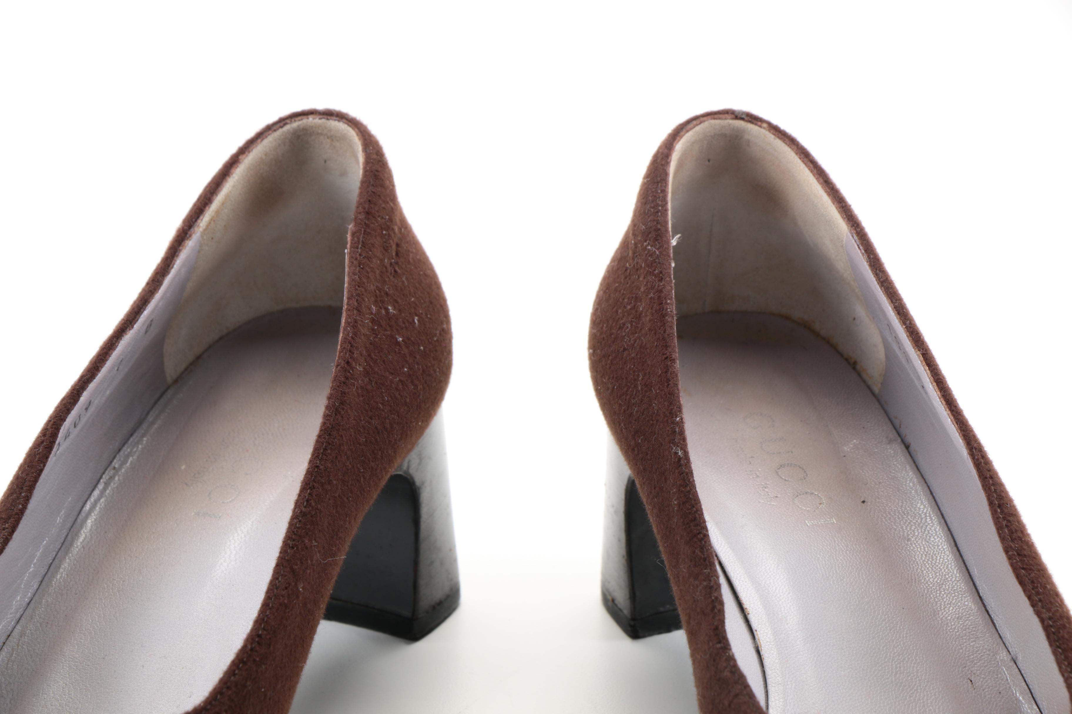 Gucci Brown Suede Pumps