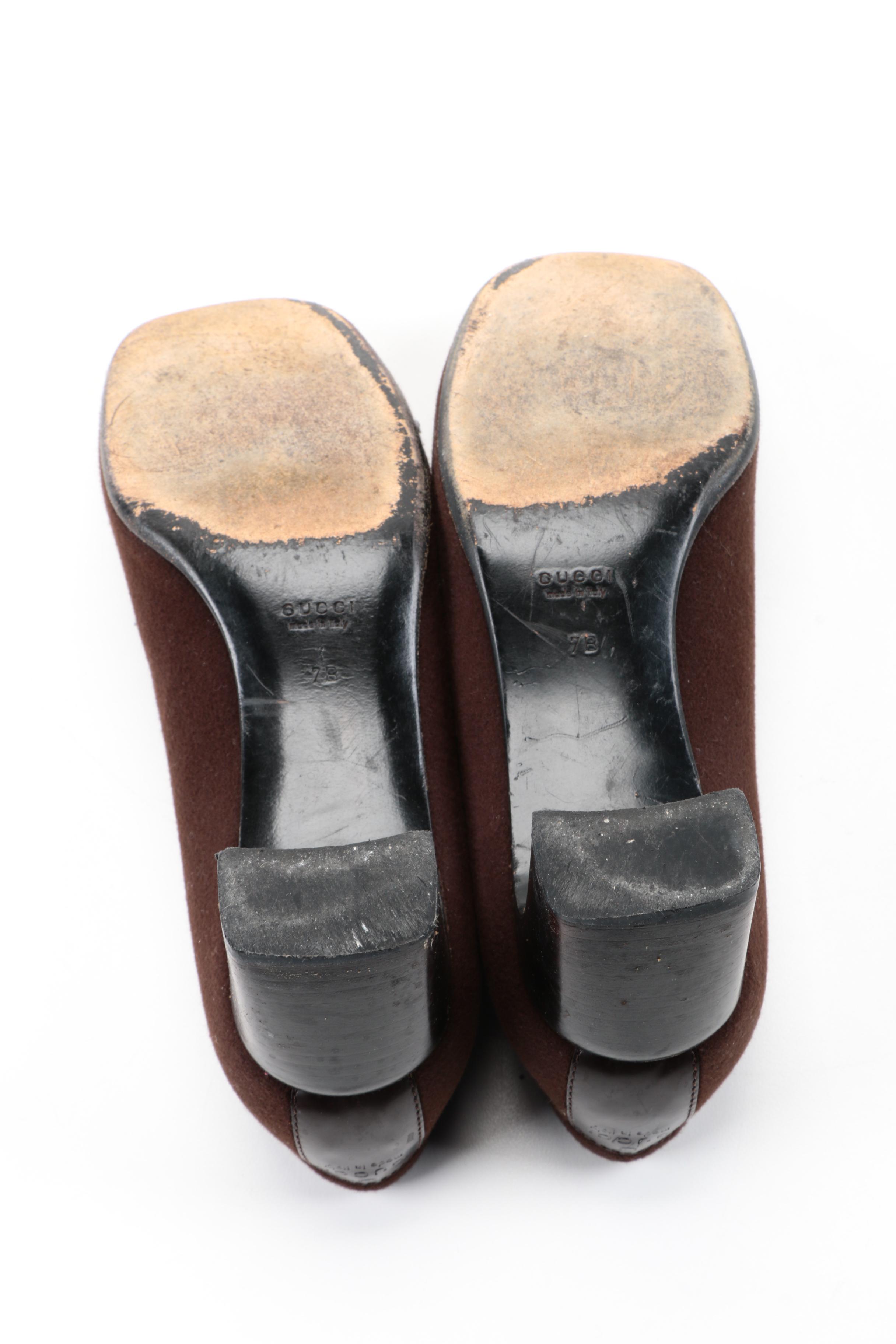 Gucci Brown Suede Pumps