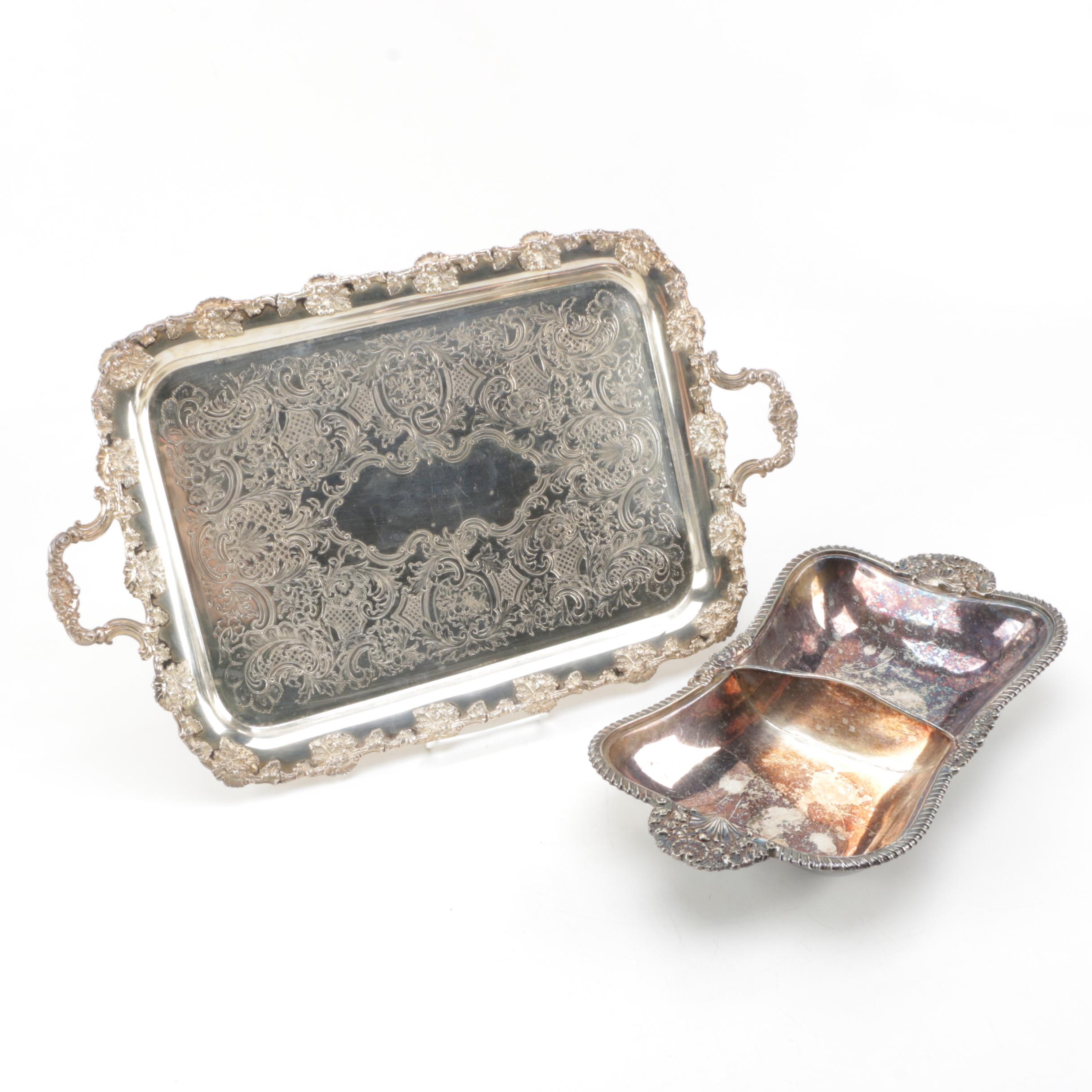 Ellis-Barker Silver Co. Silver Plate Tray with Additional Piece