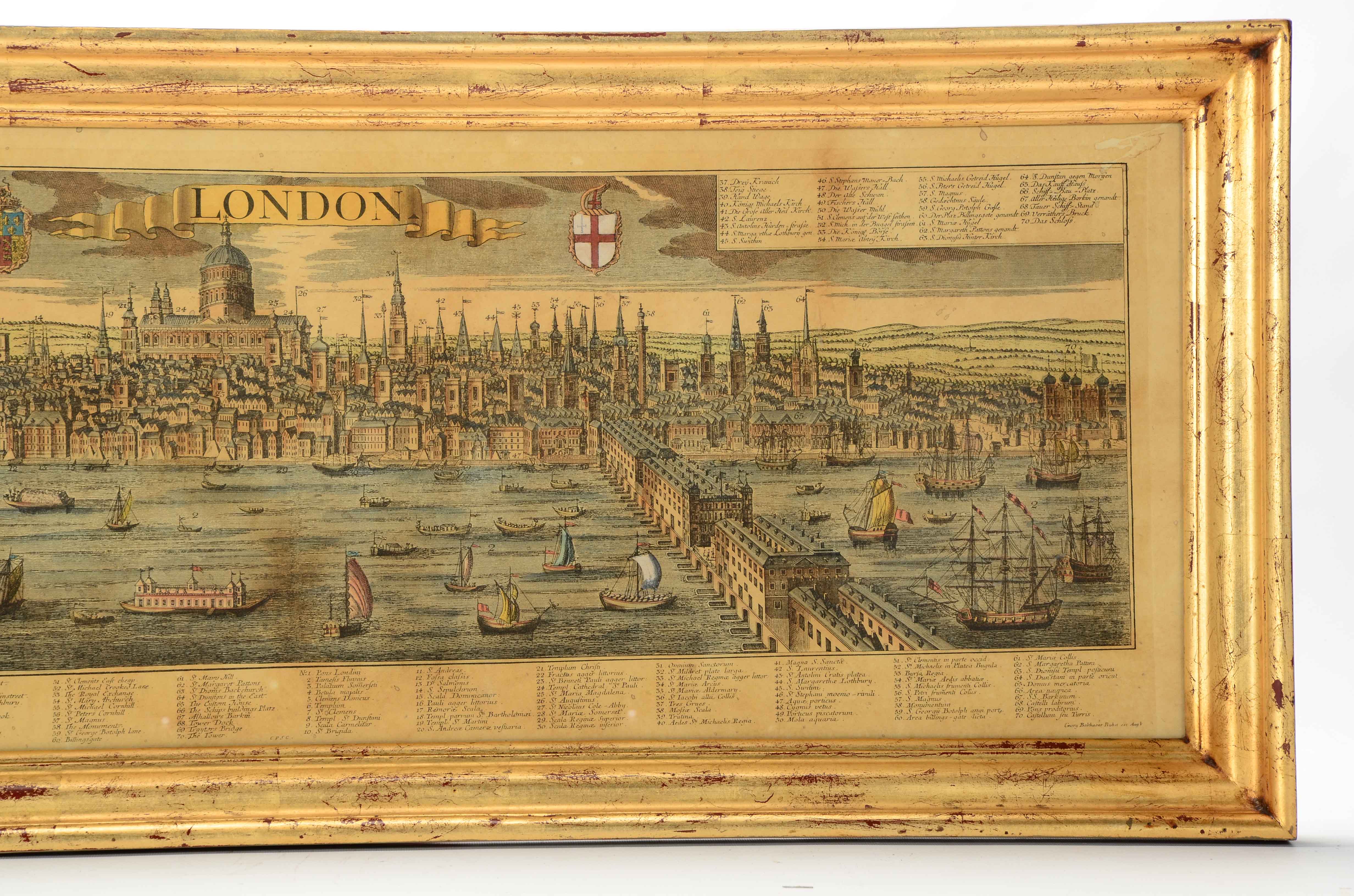 Hand Colored Engraving Map of London