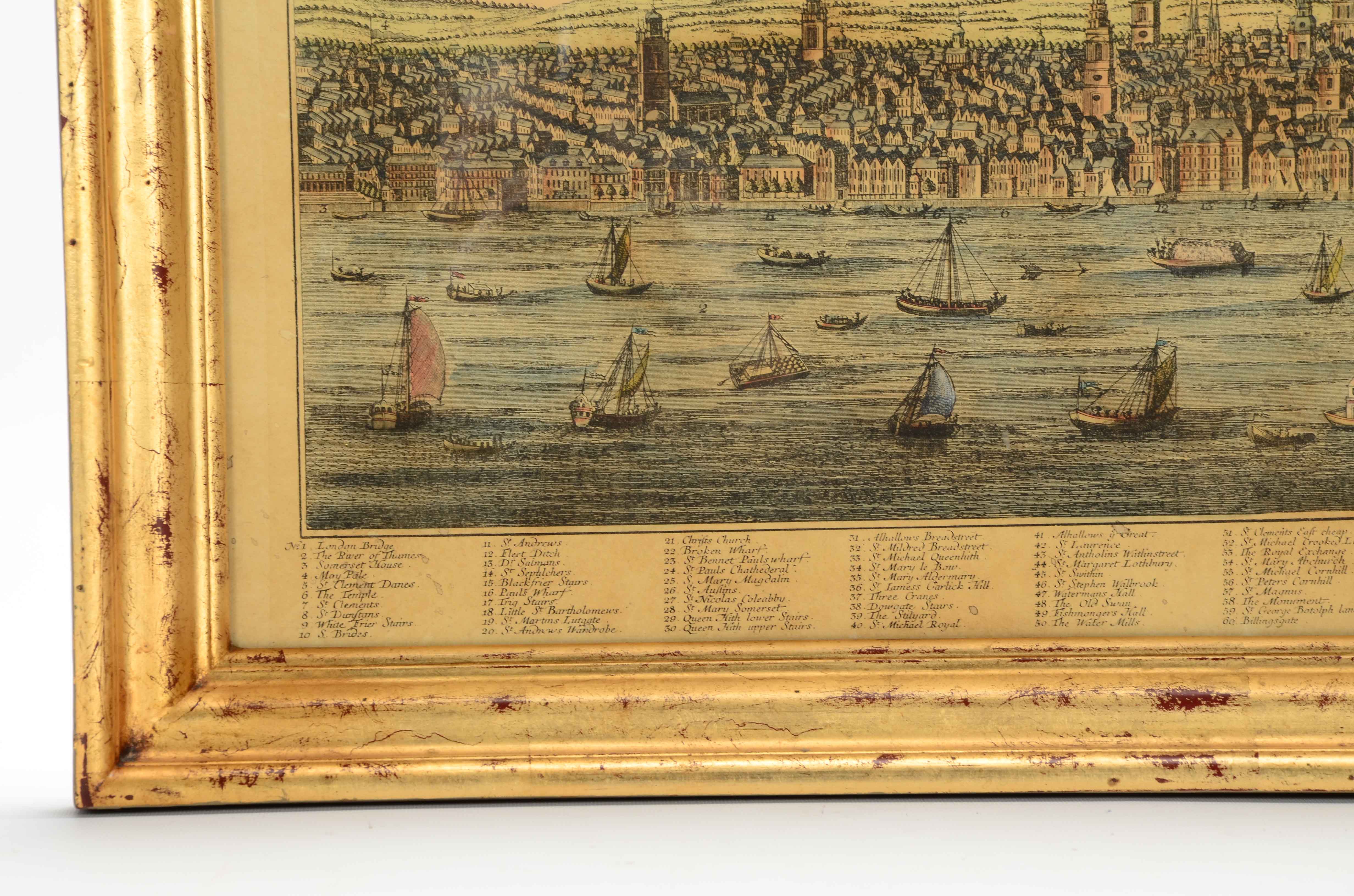 Hand Colored Engraving Map of London