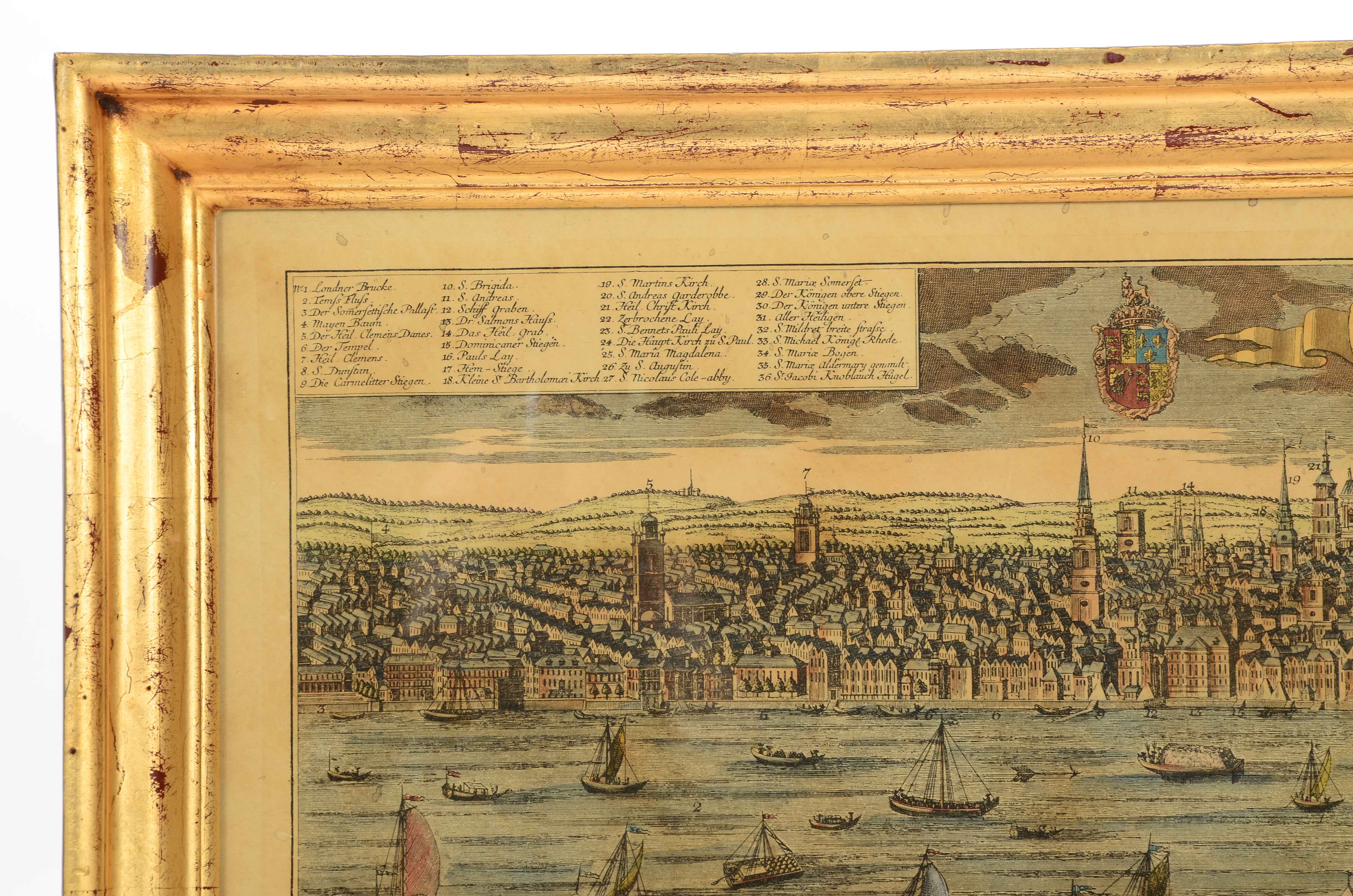 Hand Colored Engraving Map of London