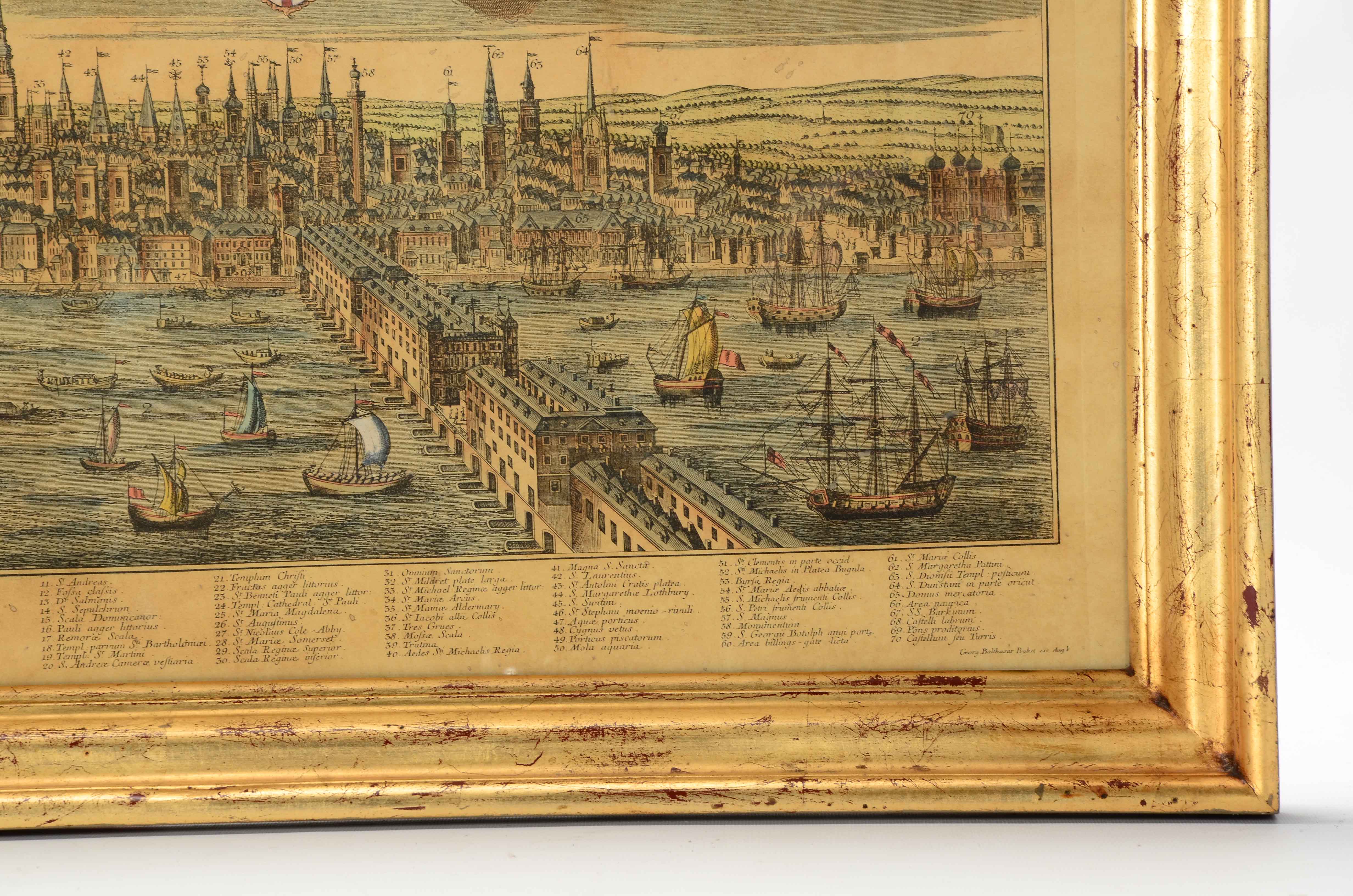 Hand Colored Engraving Map of London