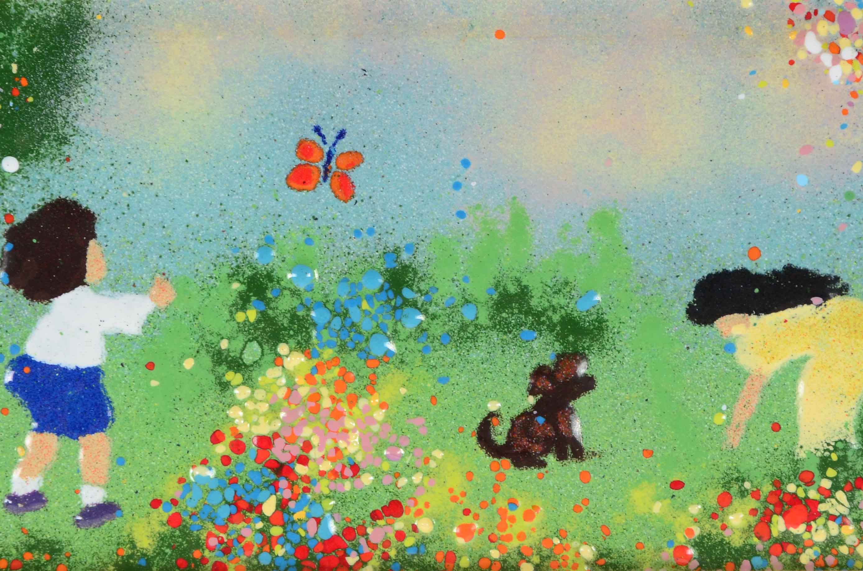 Louis Cardin Original Enamel Painting on Copper