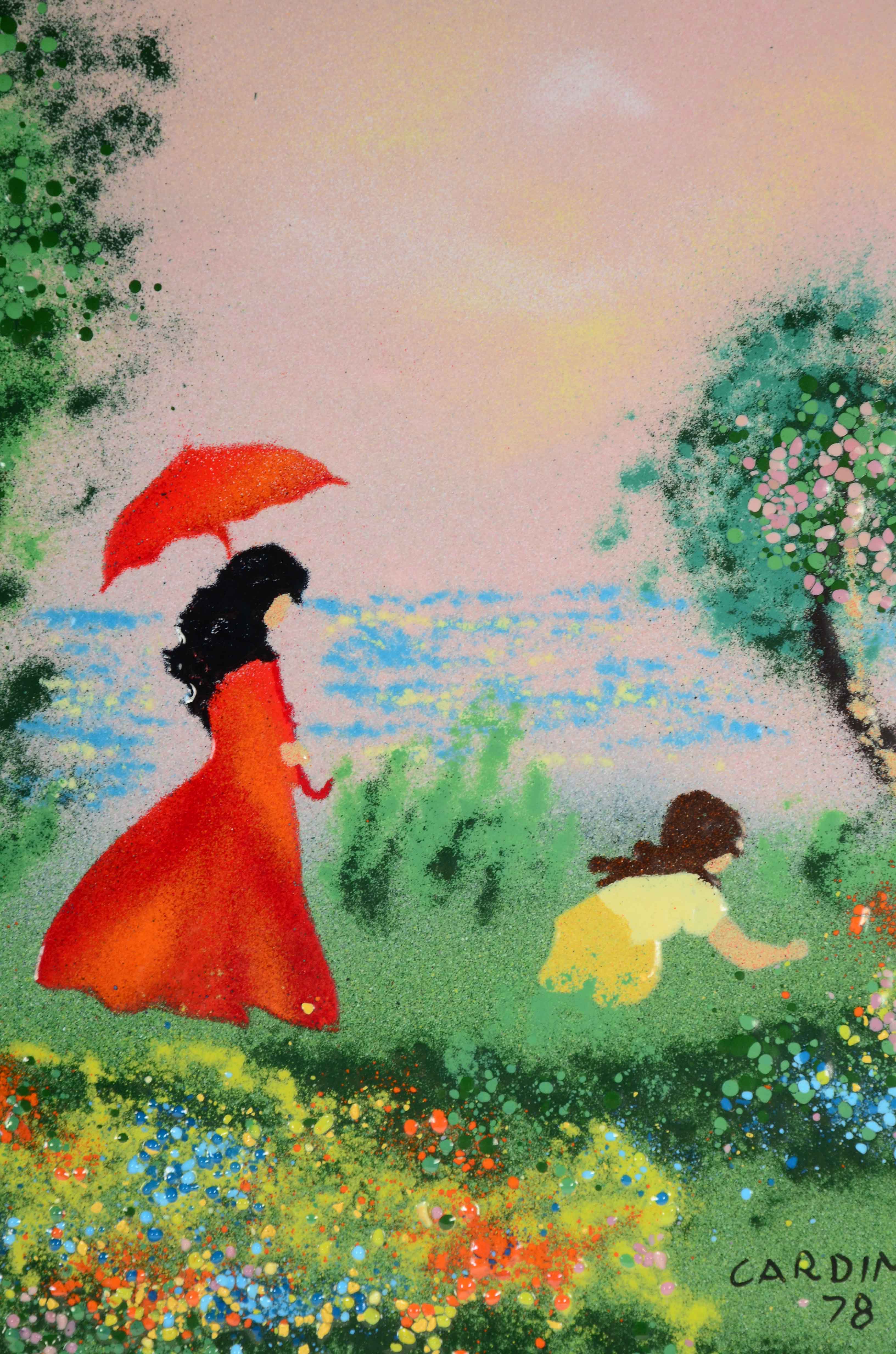 Louis Cardin Original Enamel Painting on Copper