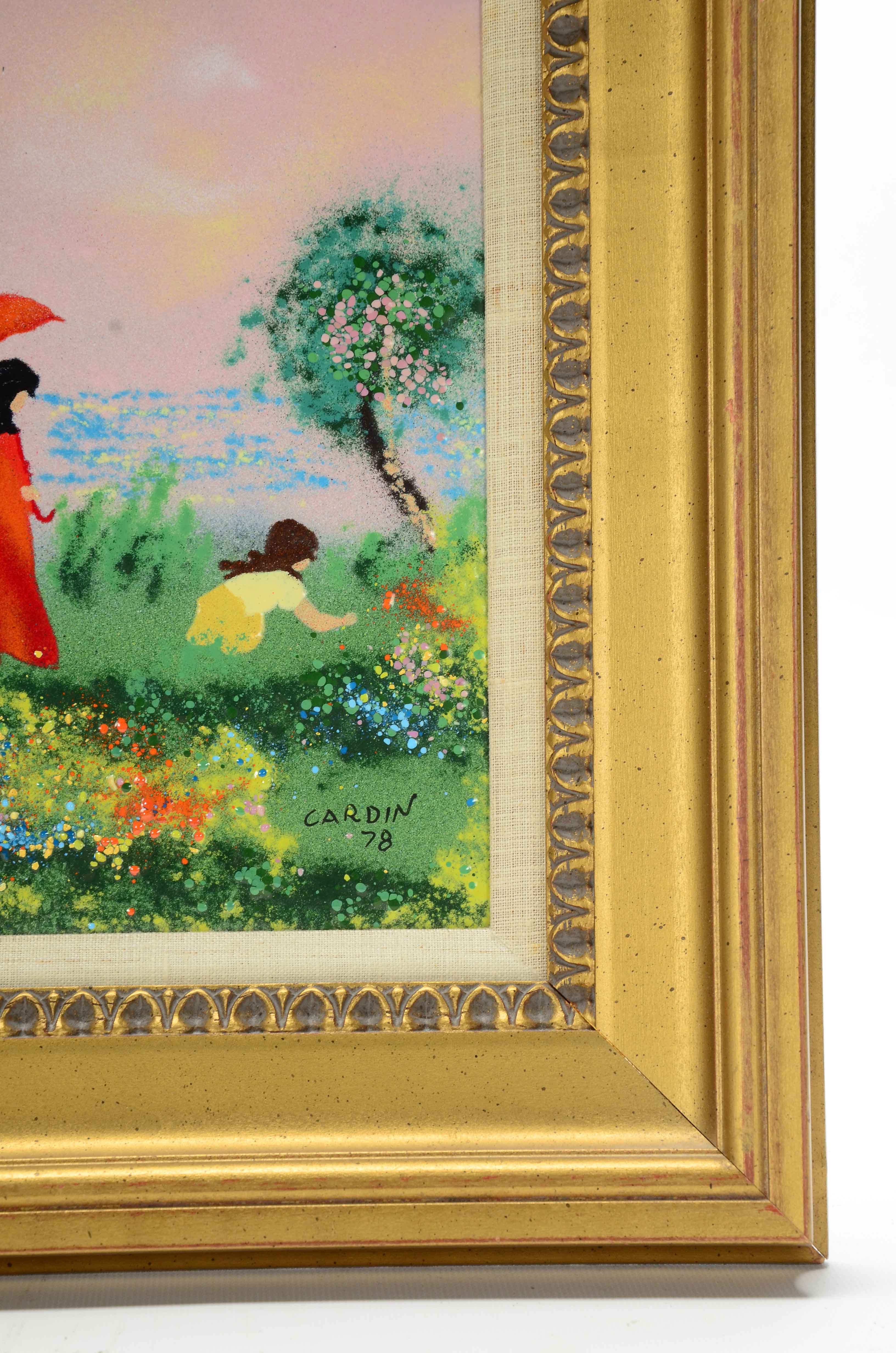 Louis Cardin Original Enamel Painting on Copper