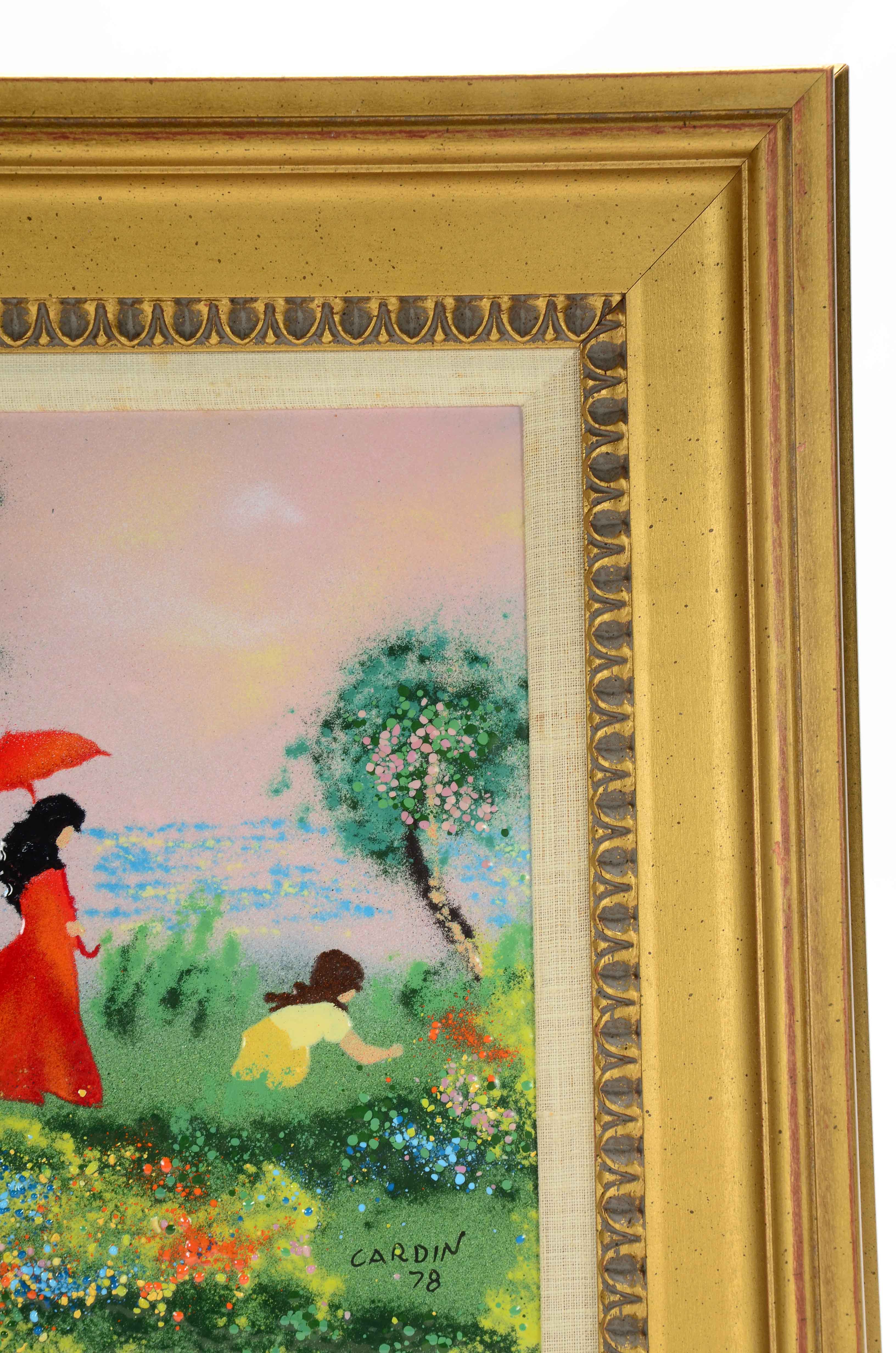 Louis Cardin Original Enamel Painting on Copper