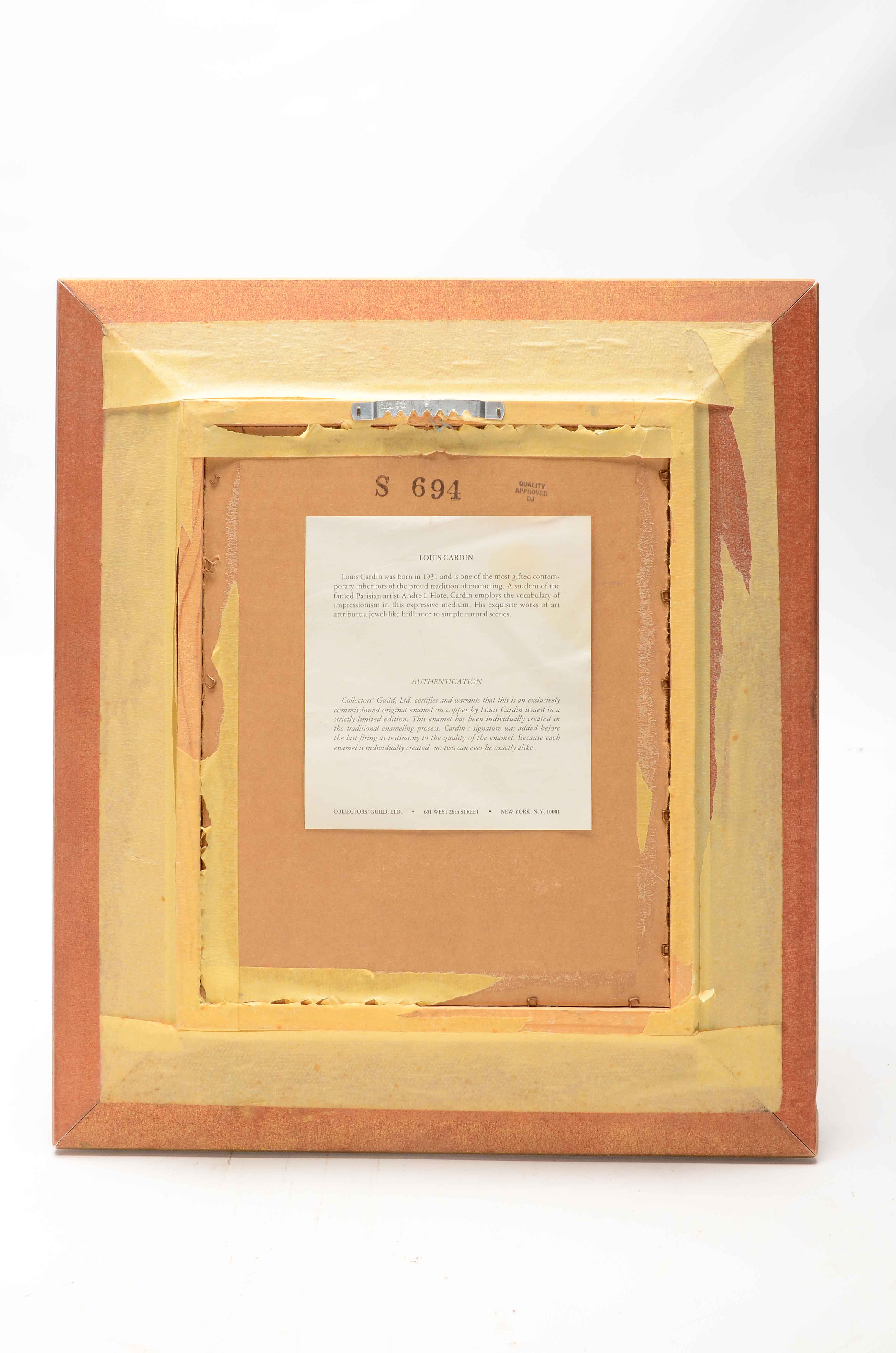 Louis Cardin Original Enamel Painting on Copper