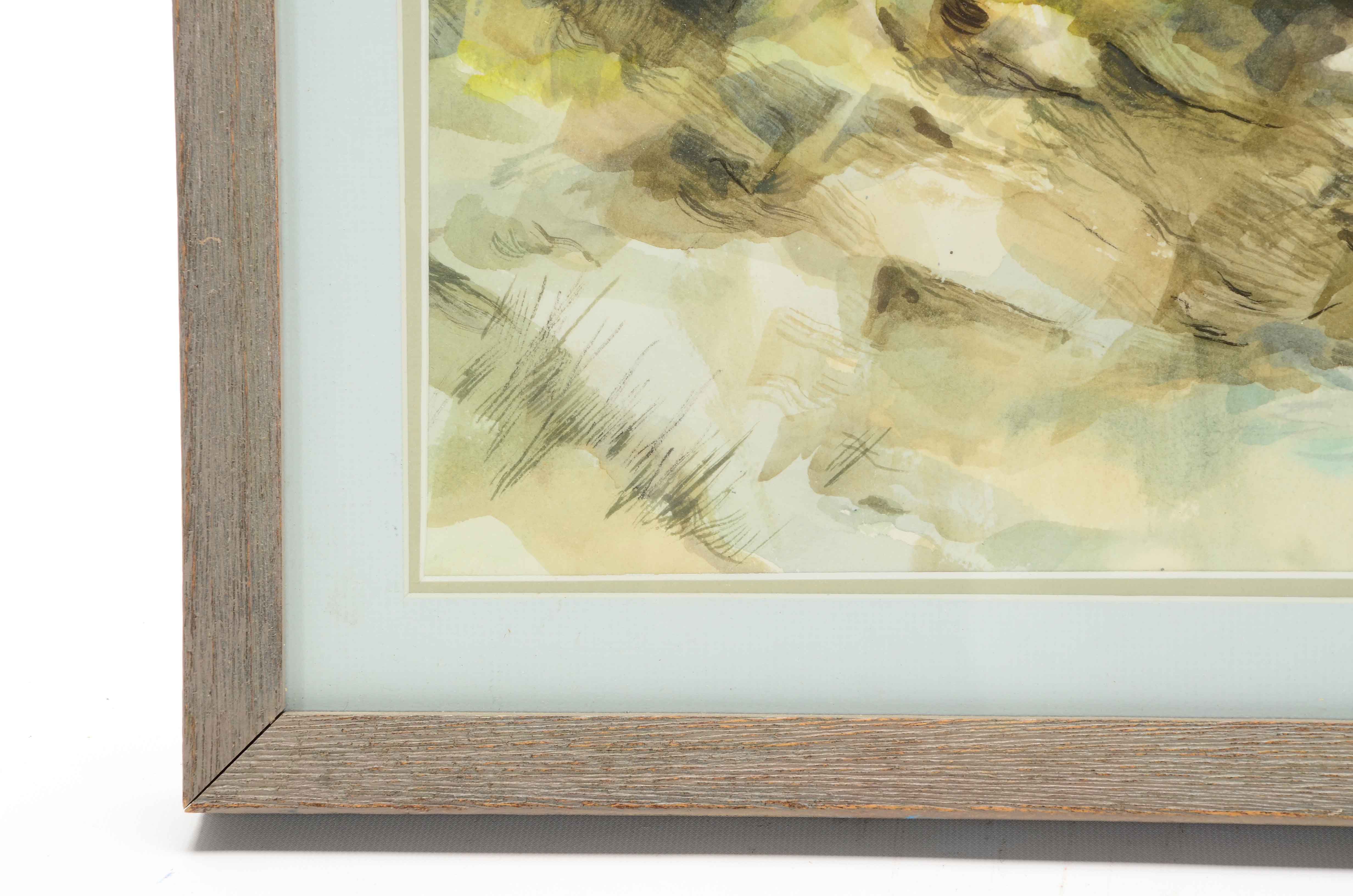 Robert Fabe Signed Original Watercolor Coastal Painting