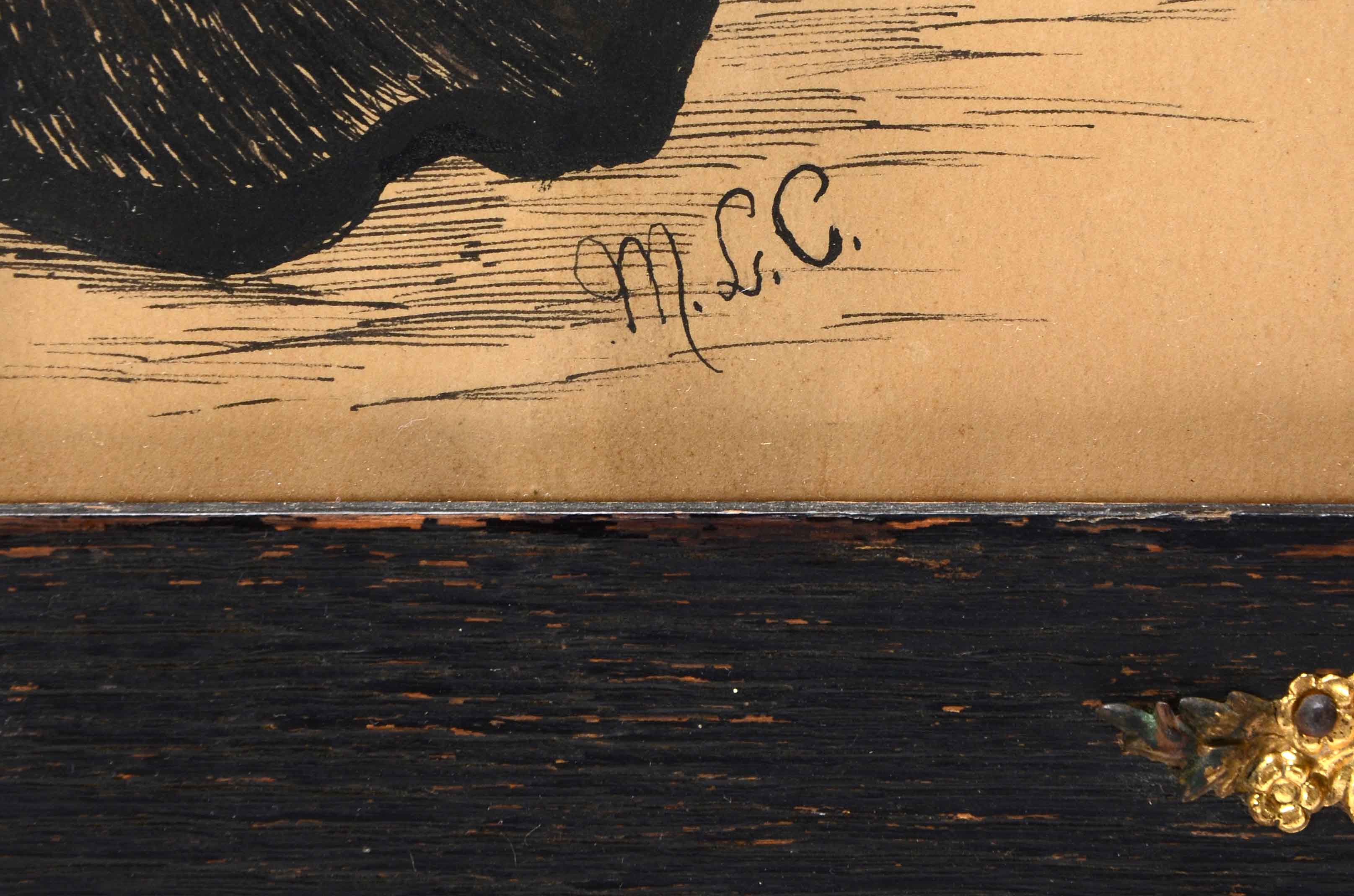 M.L.C. Original Ink Drawing of a Formal Event