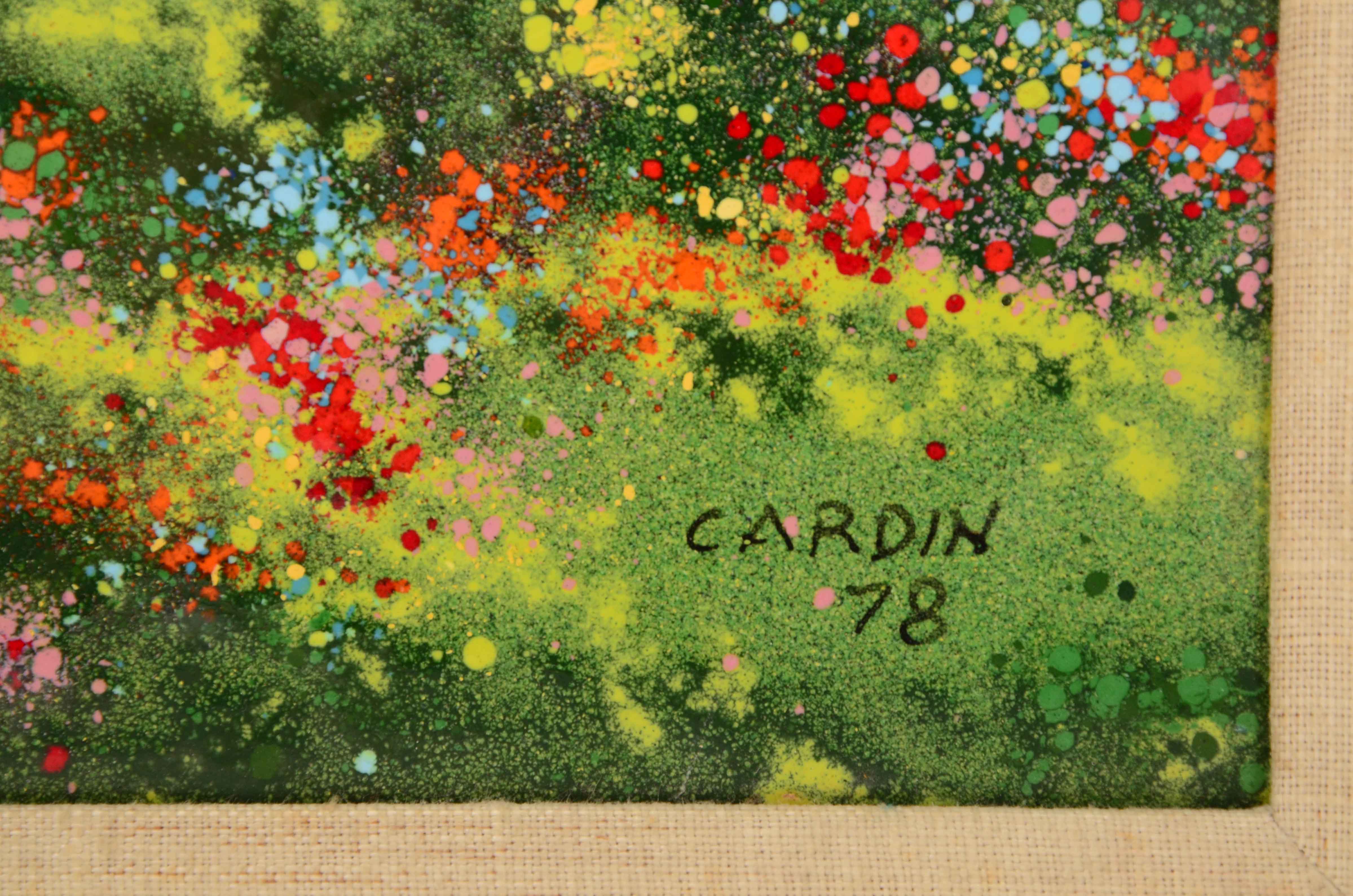 Louis Cardin Original Enamel Painting on Copper