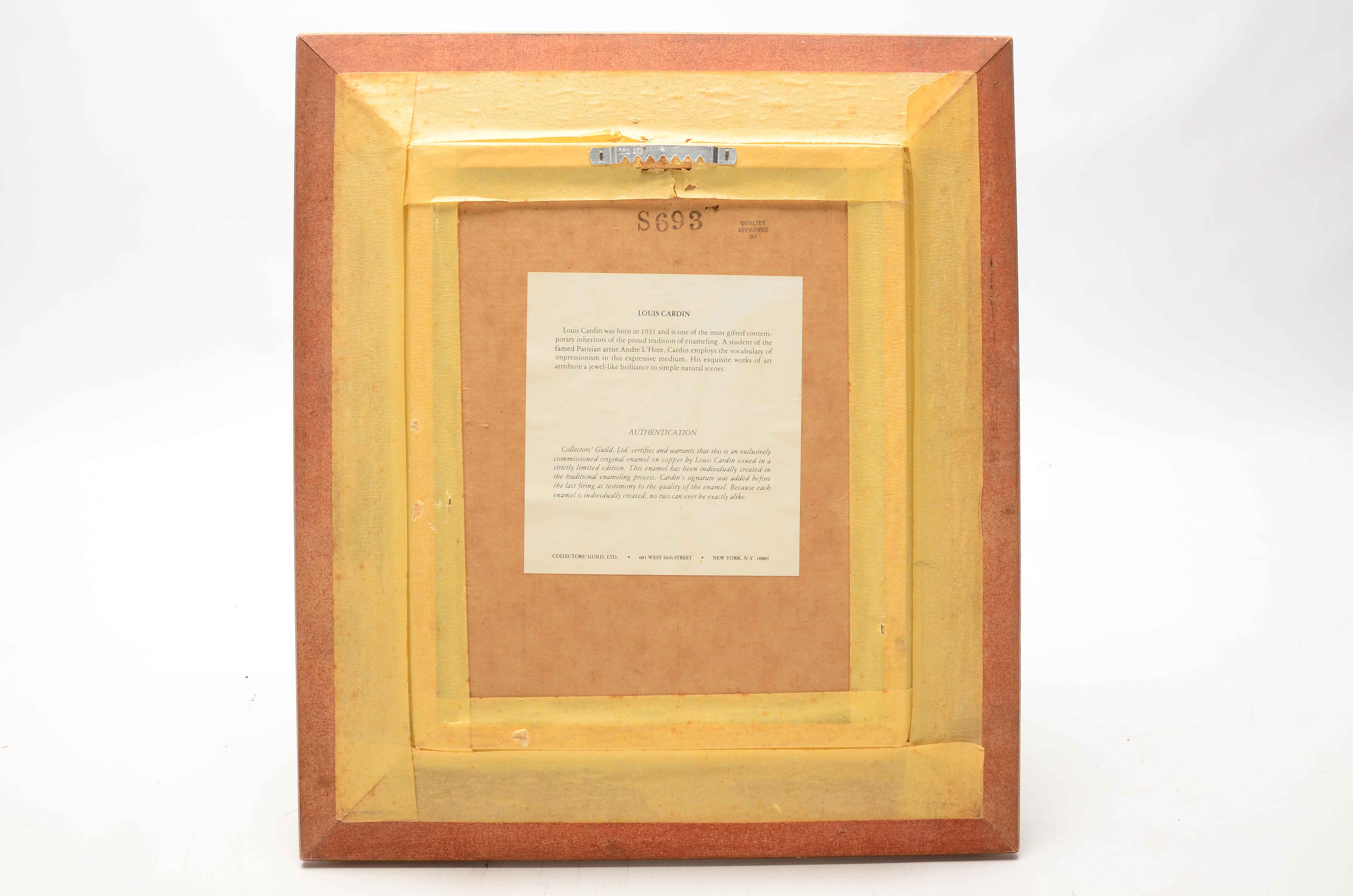 Louis Cardin Original Enamel Painting on Copper