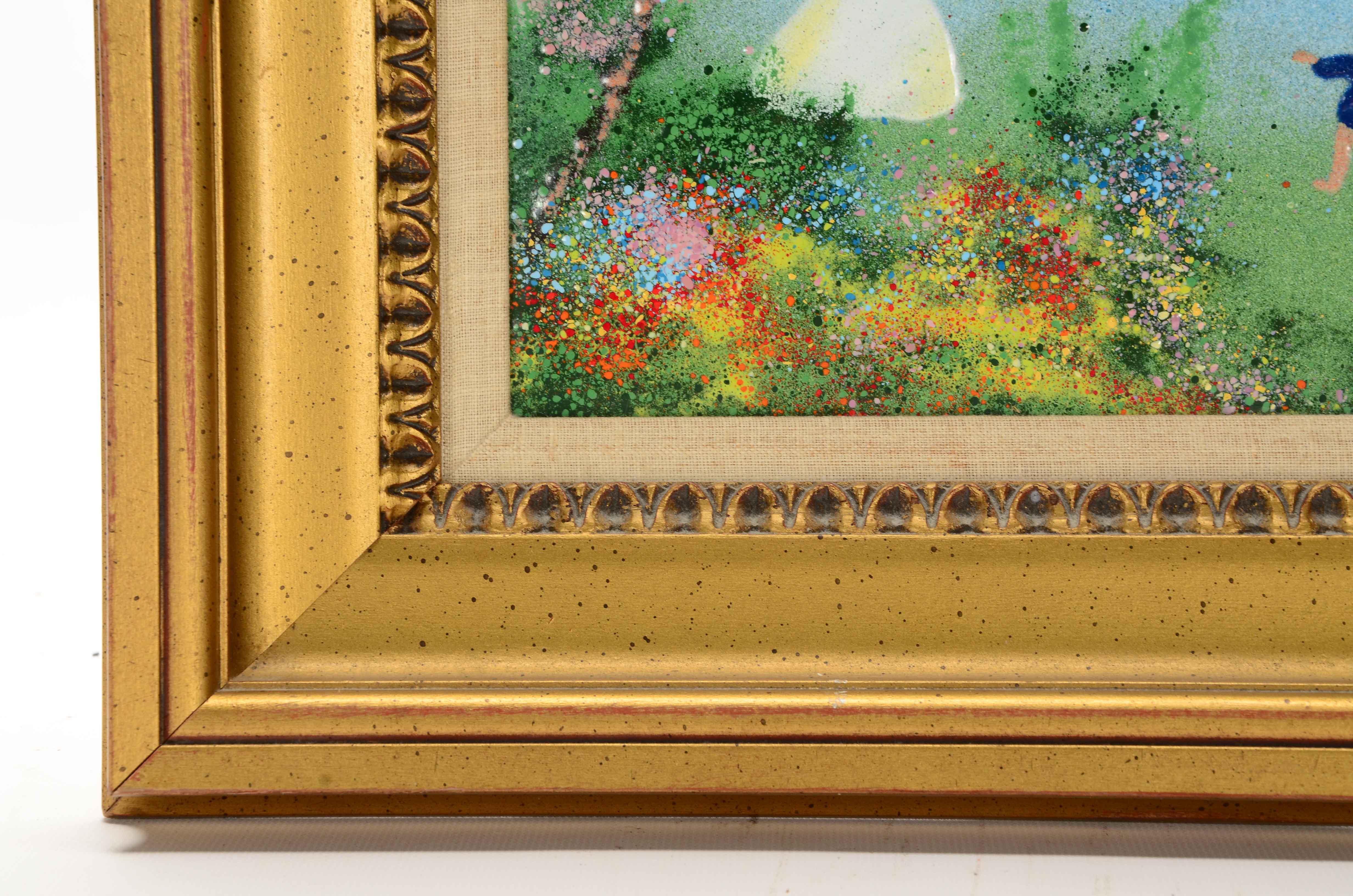 Louis Cardin Original Enamel Painting on Copper