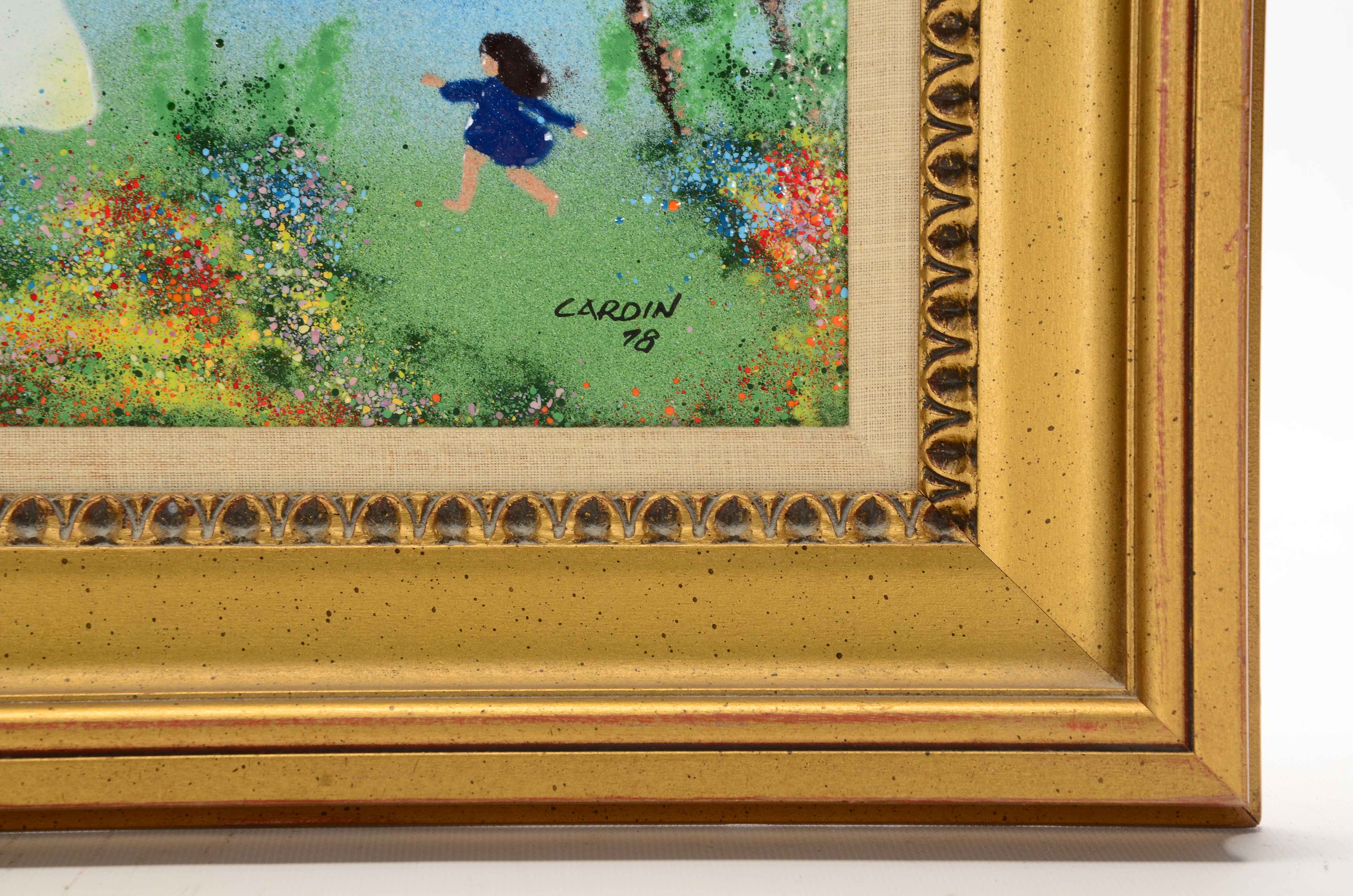 Louis Cardin Original Enamel Painting on Copper