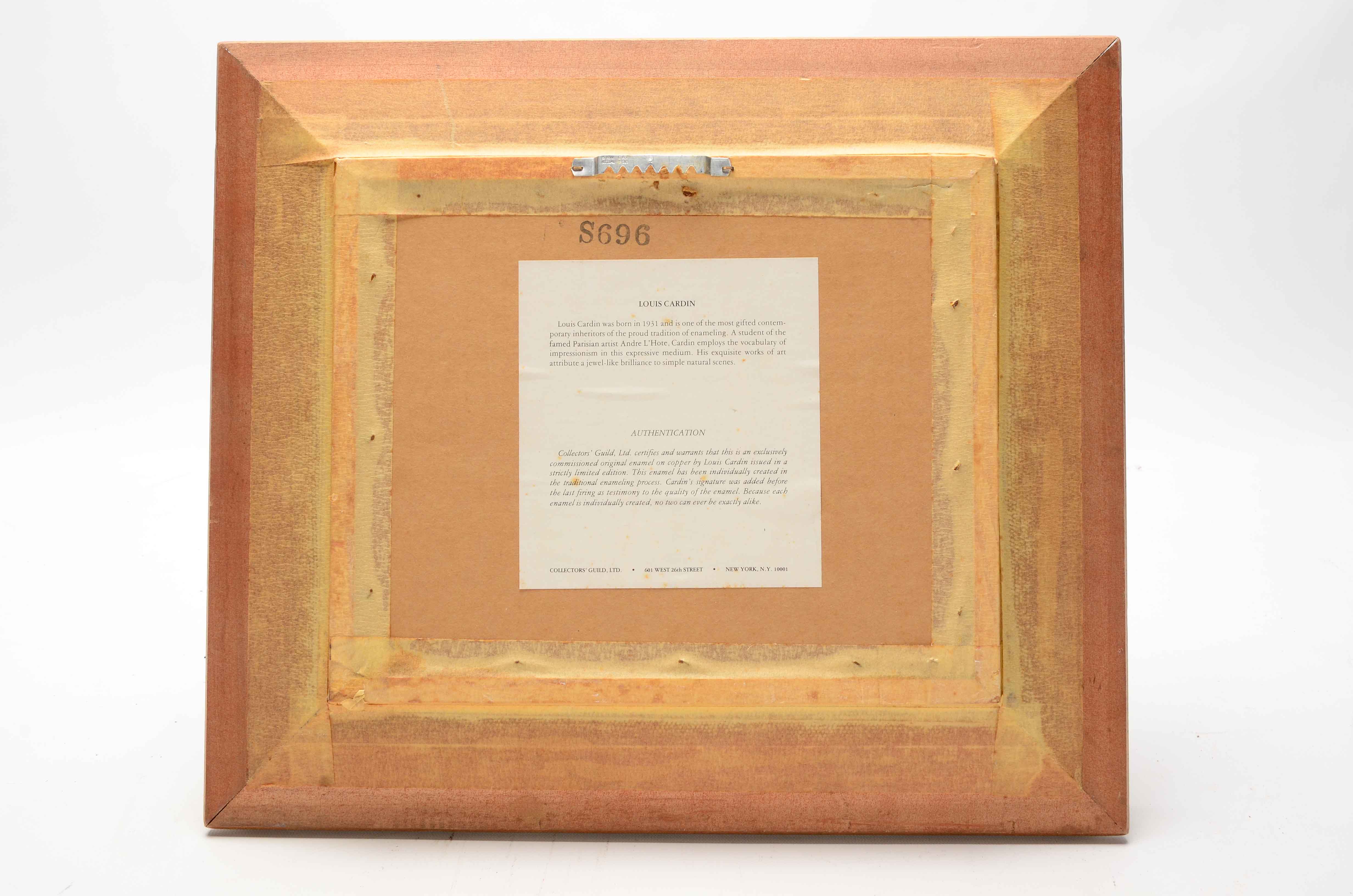 Louis Cardin Original Enamel Painting on Copper