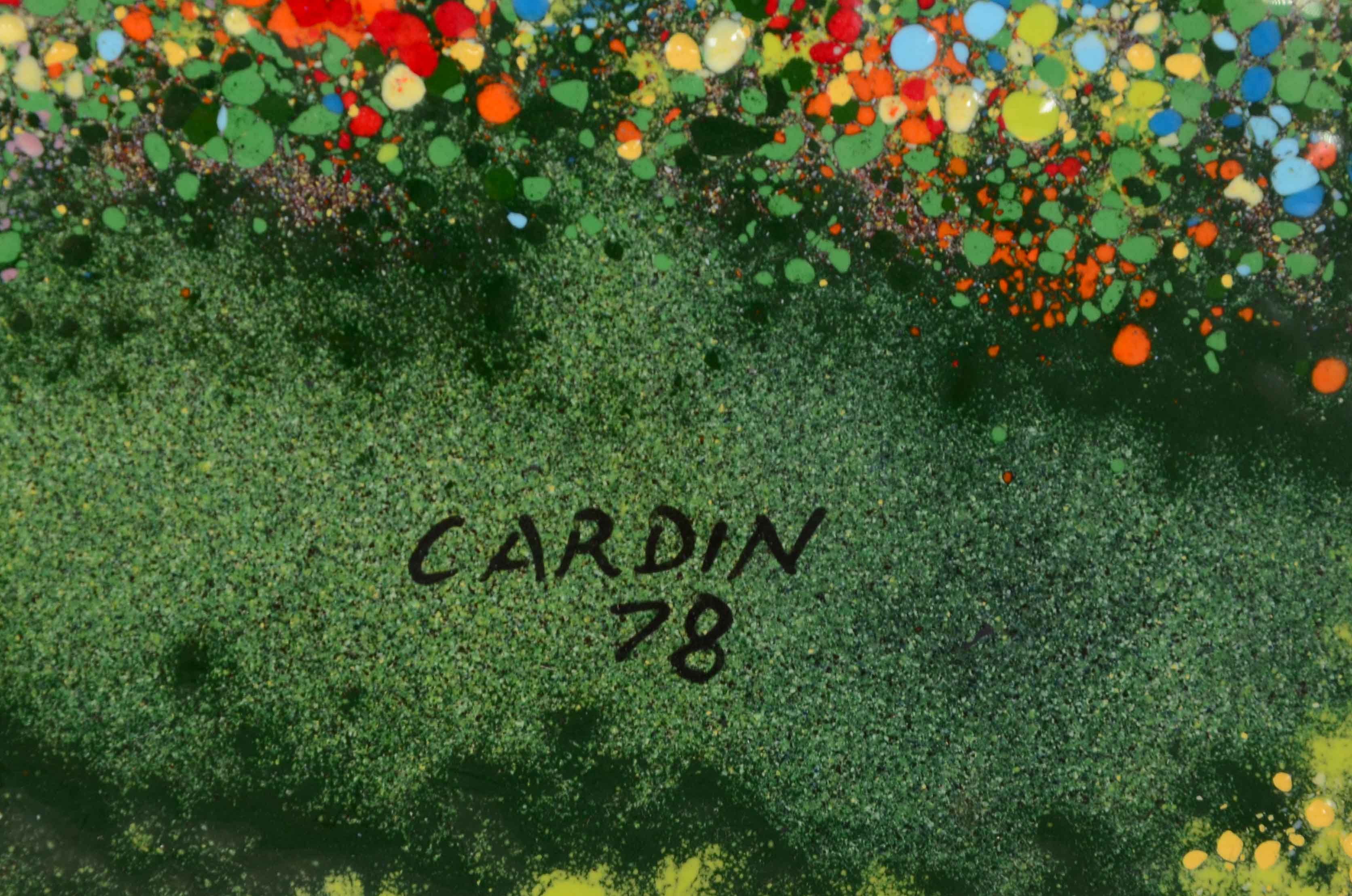 Louis Cardin Original Enamel Painting on Copper