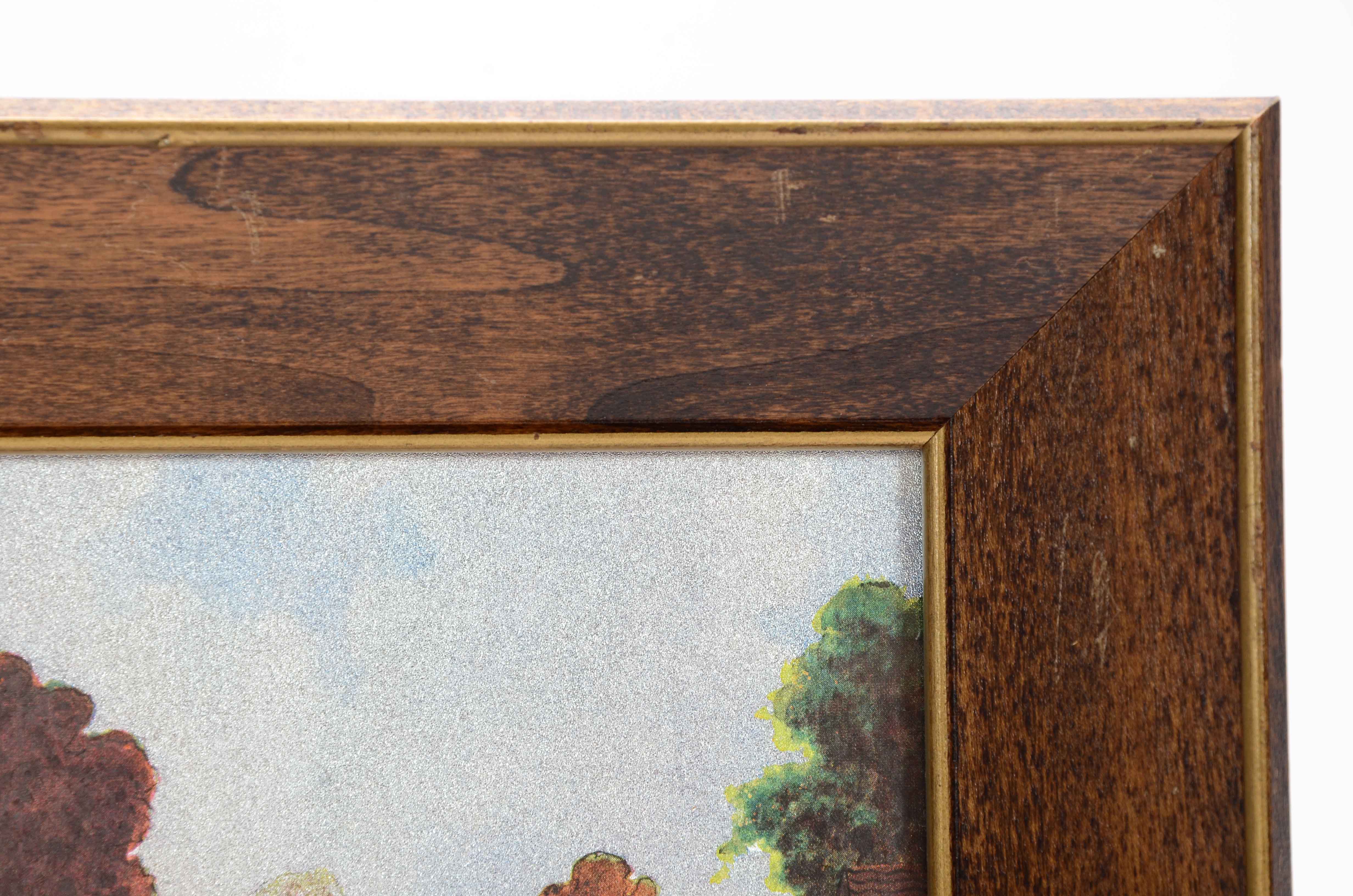 Offset Lithograph on Foil Paper of Tudor Style Buildings