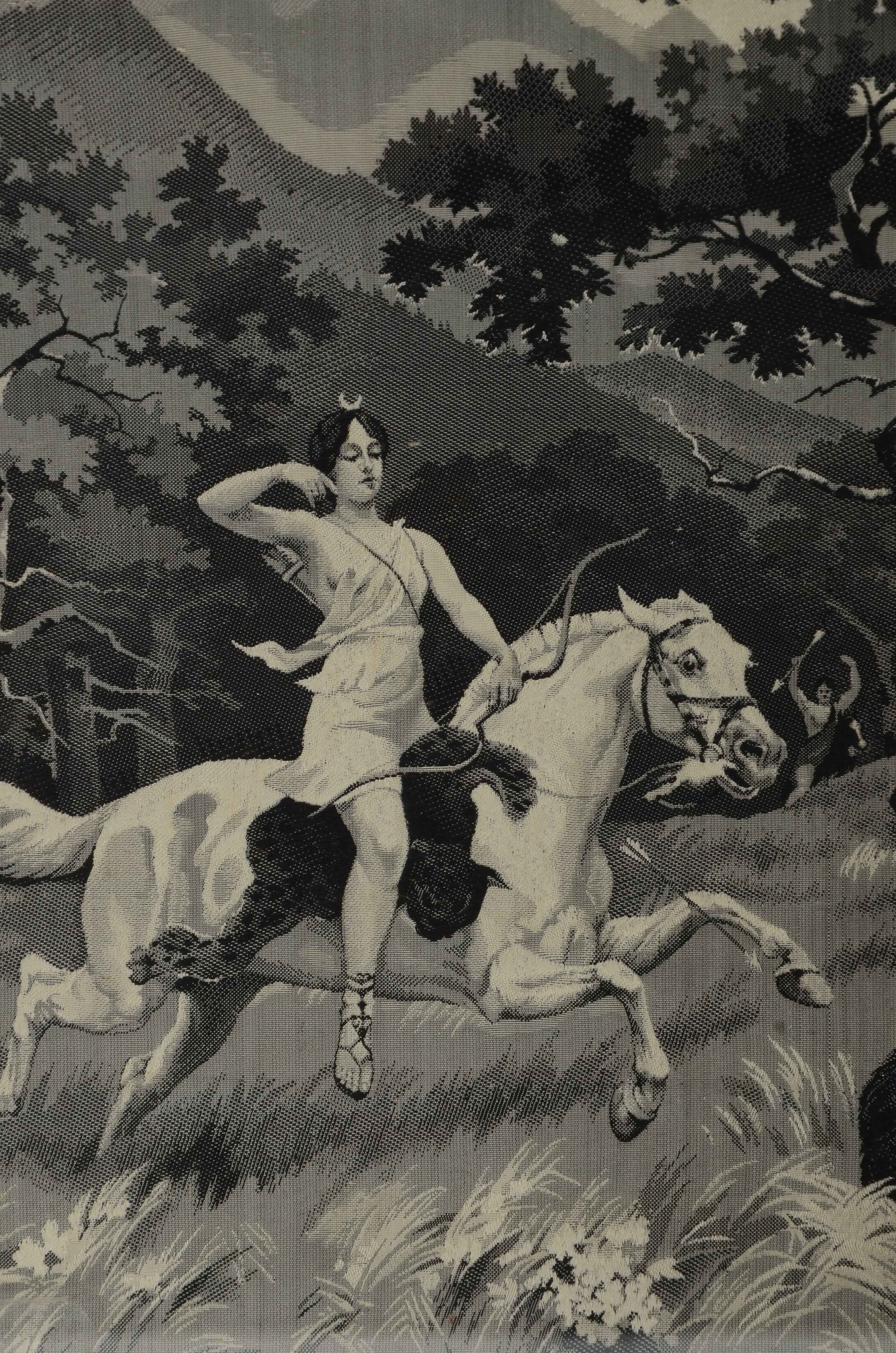 Machine Woven Tapestry of a Hunting Scene