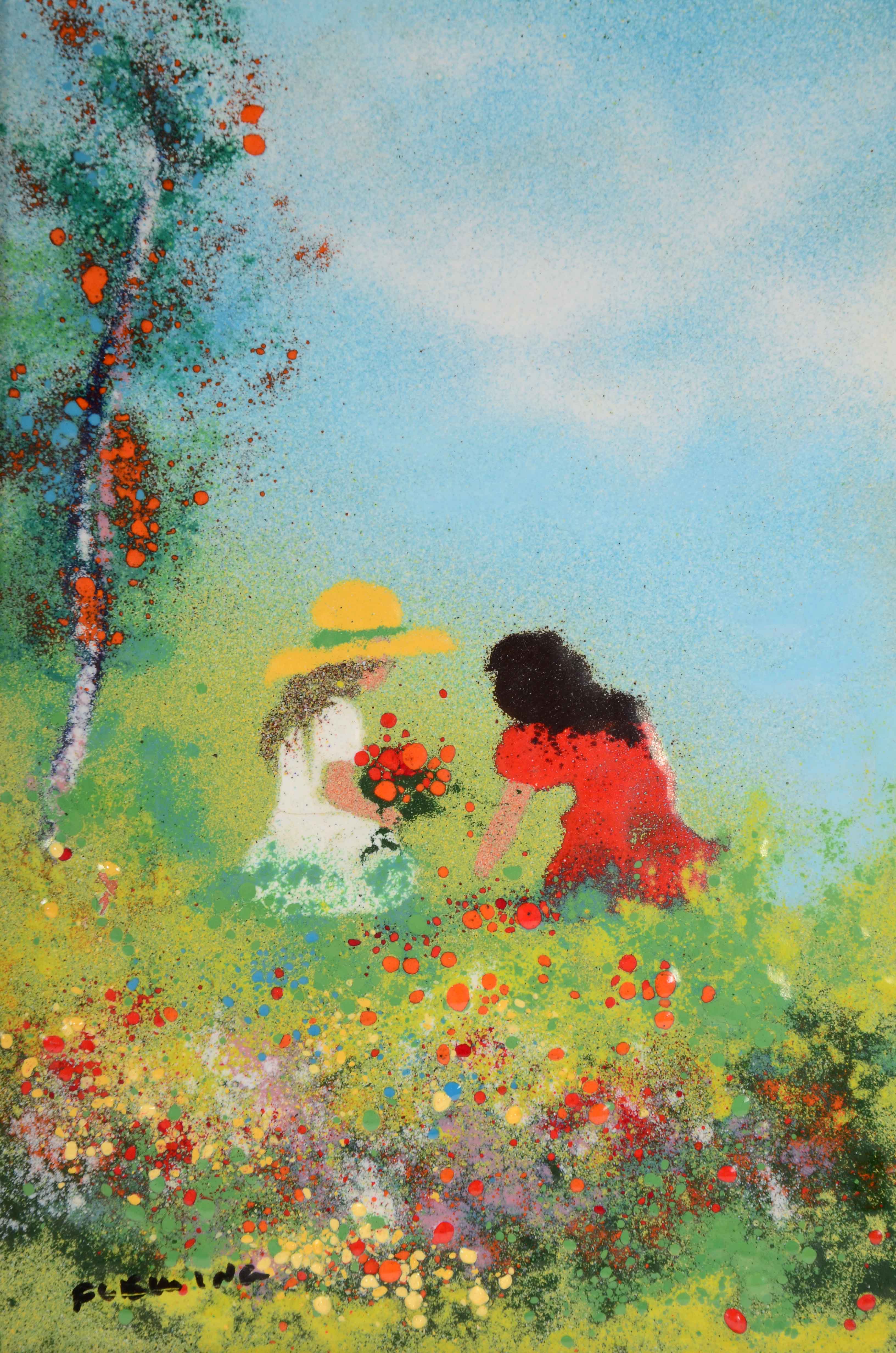 Fleming Original Enamel Painting on Copper