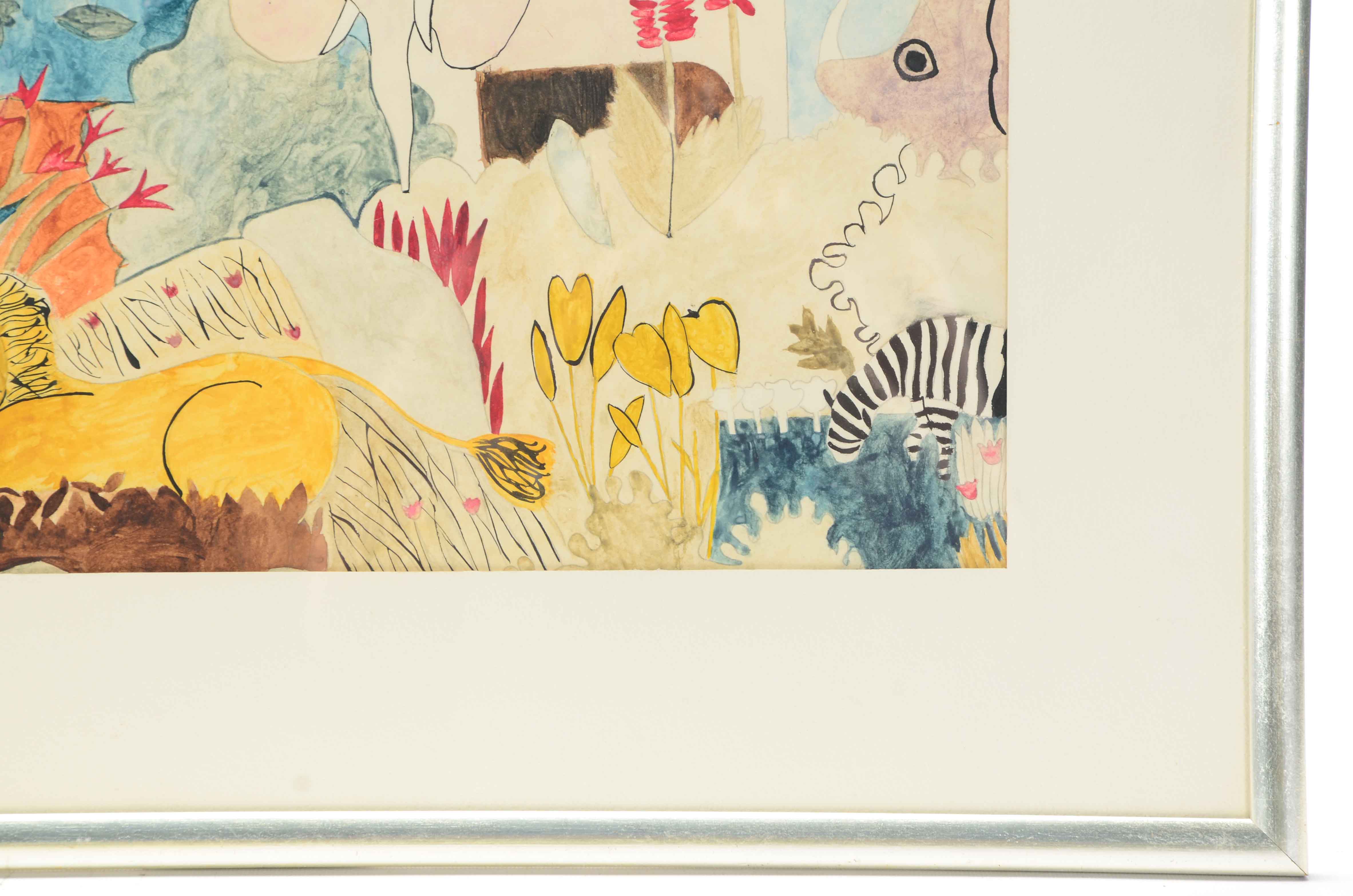 Original Mixed Media Jungle Illustration