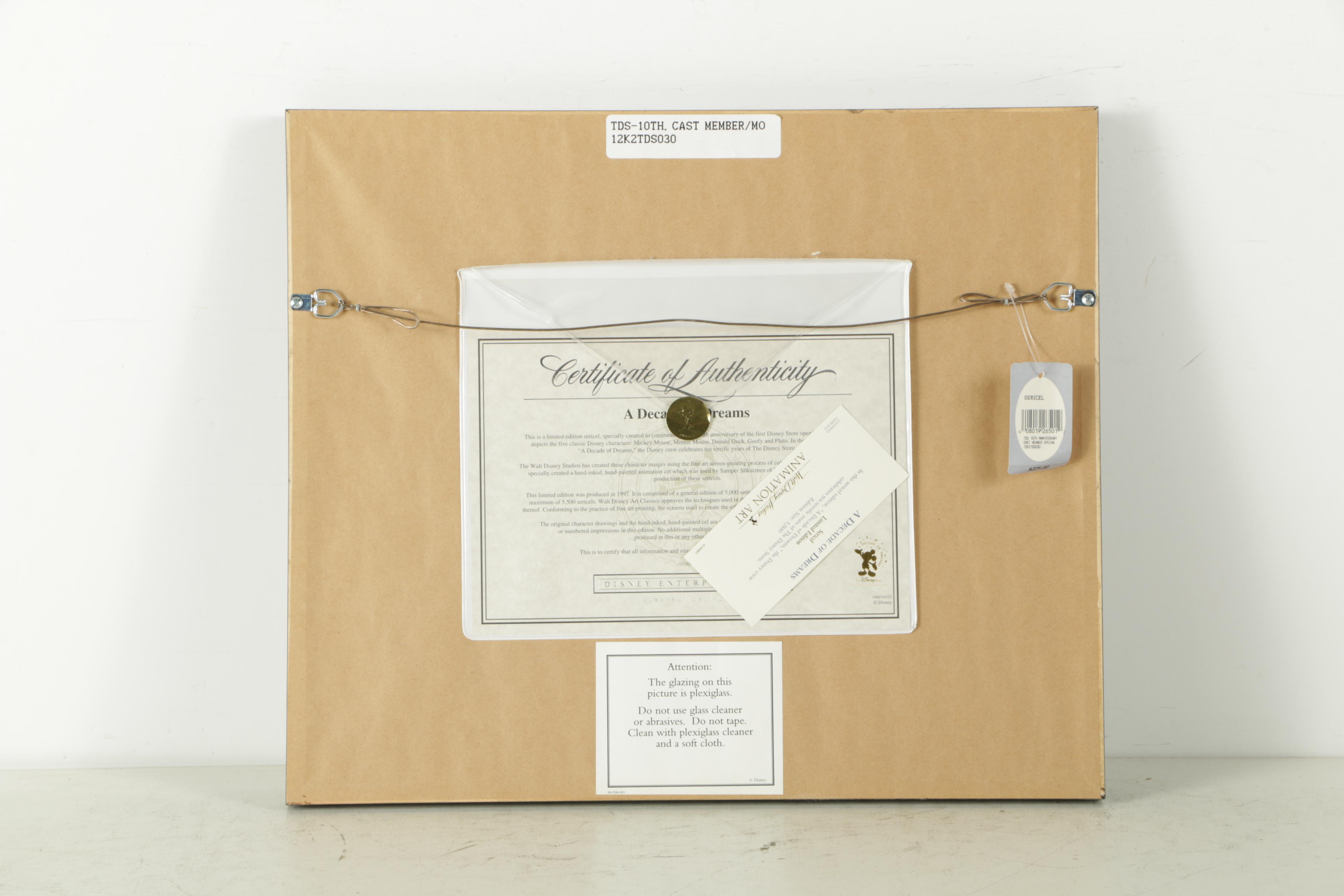 Disney Limited Edition Sericel "A Decade of Dreams"