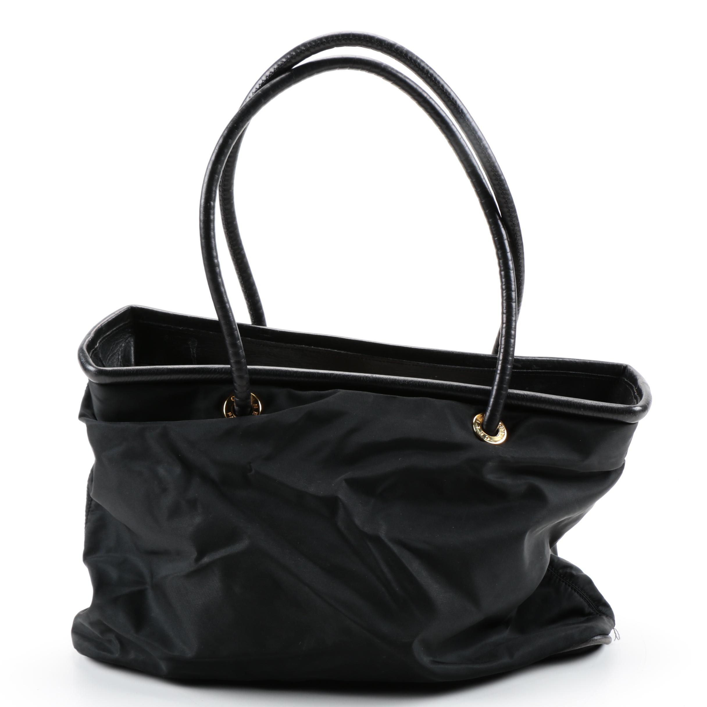 Céline Black Nylon Tote and Leather Coin Purse