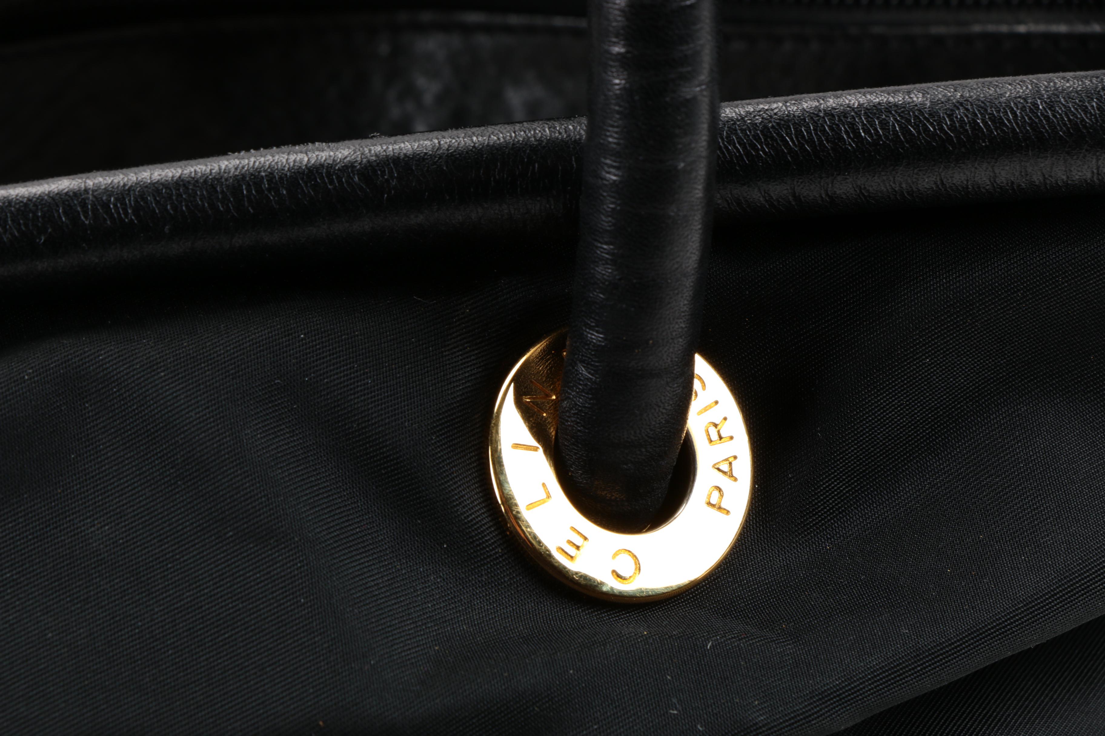Céline Black Nylon Tote and Leather Coin Purse