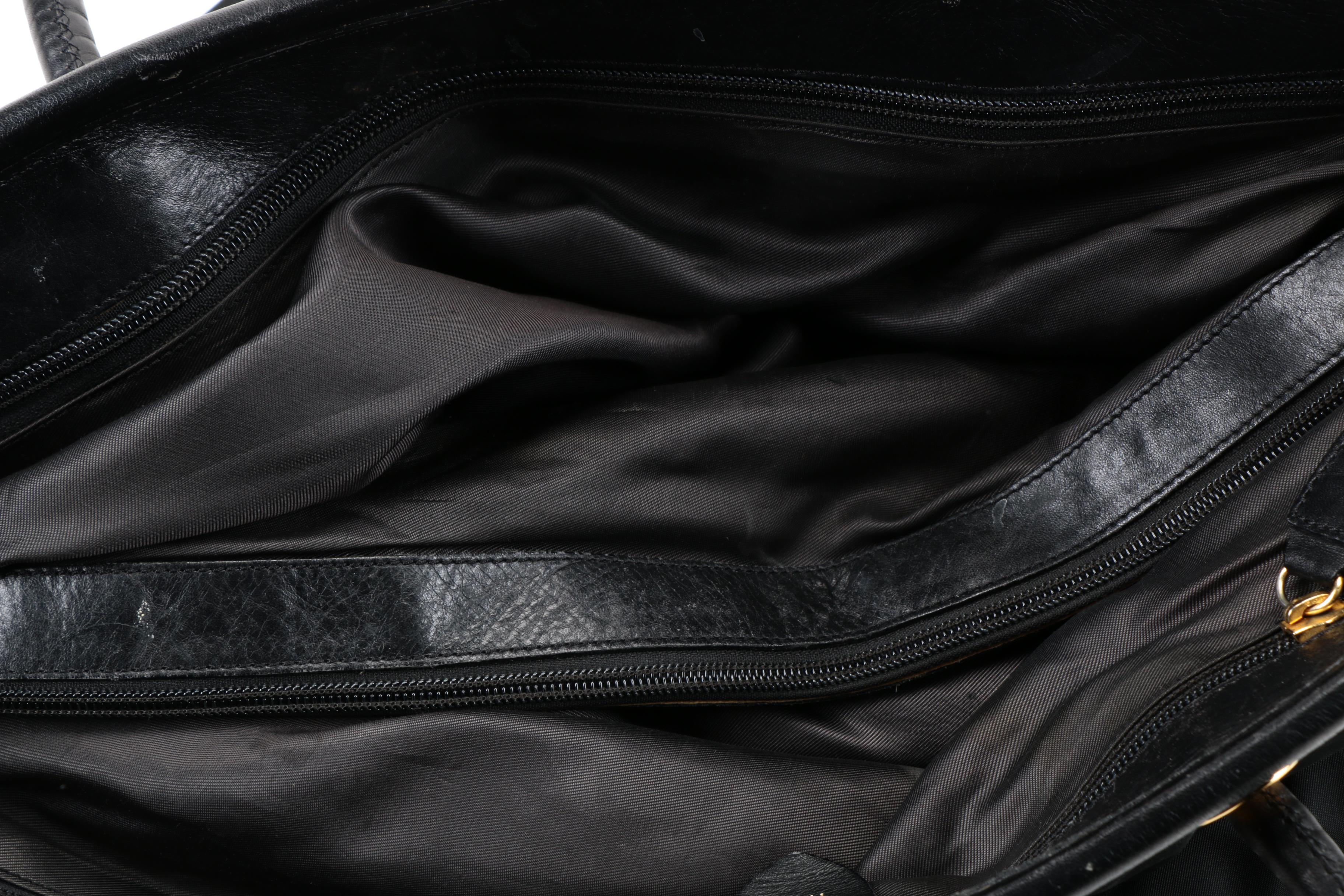 Céline Black Nylon Tote and Leather Coin Purse