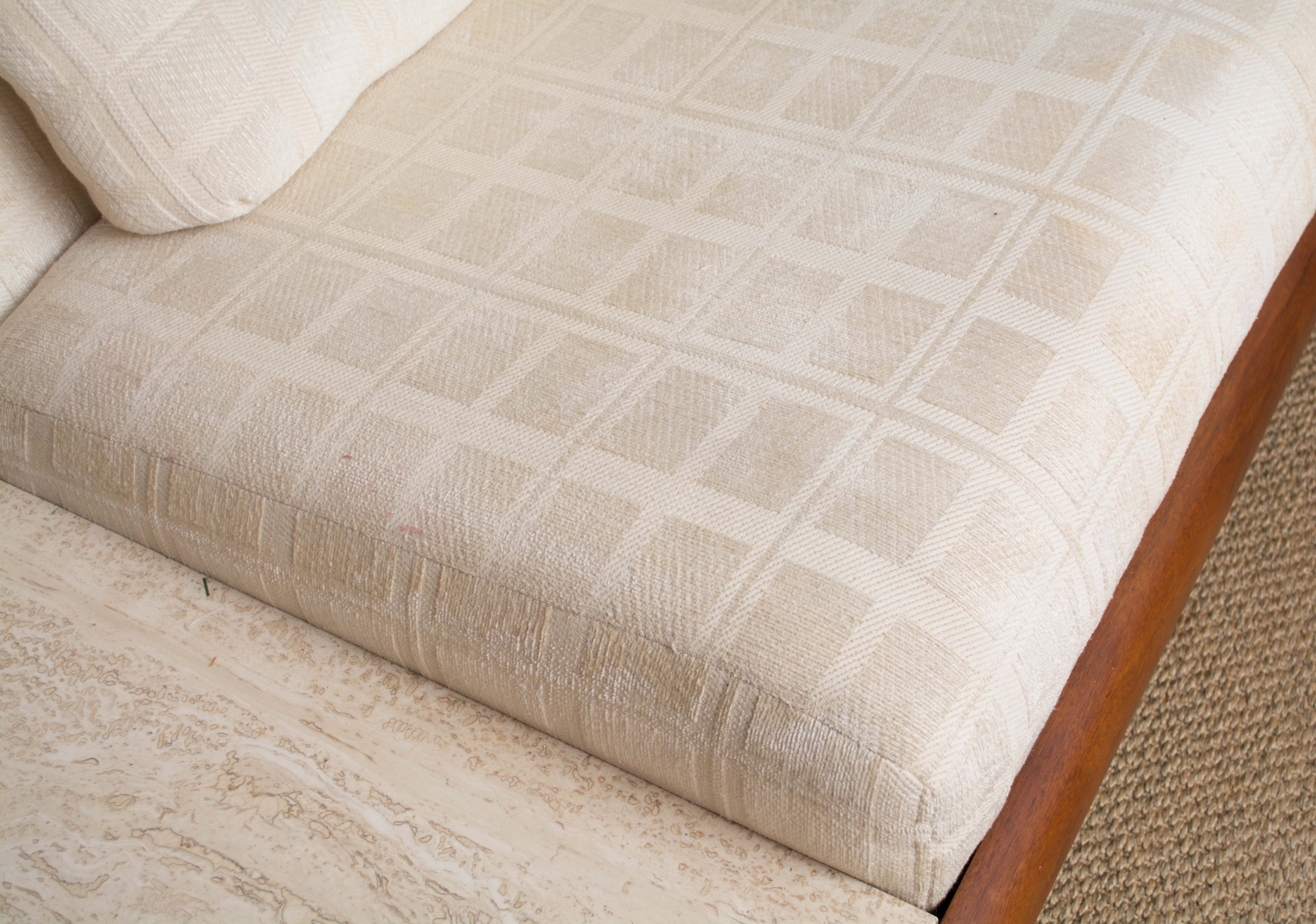 Adrian Pearsall Platform Sofa with Travertine End Tables