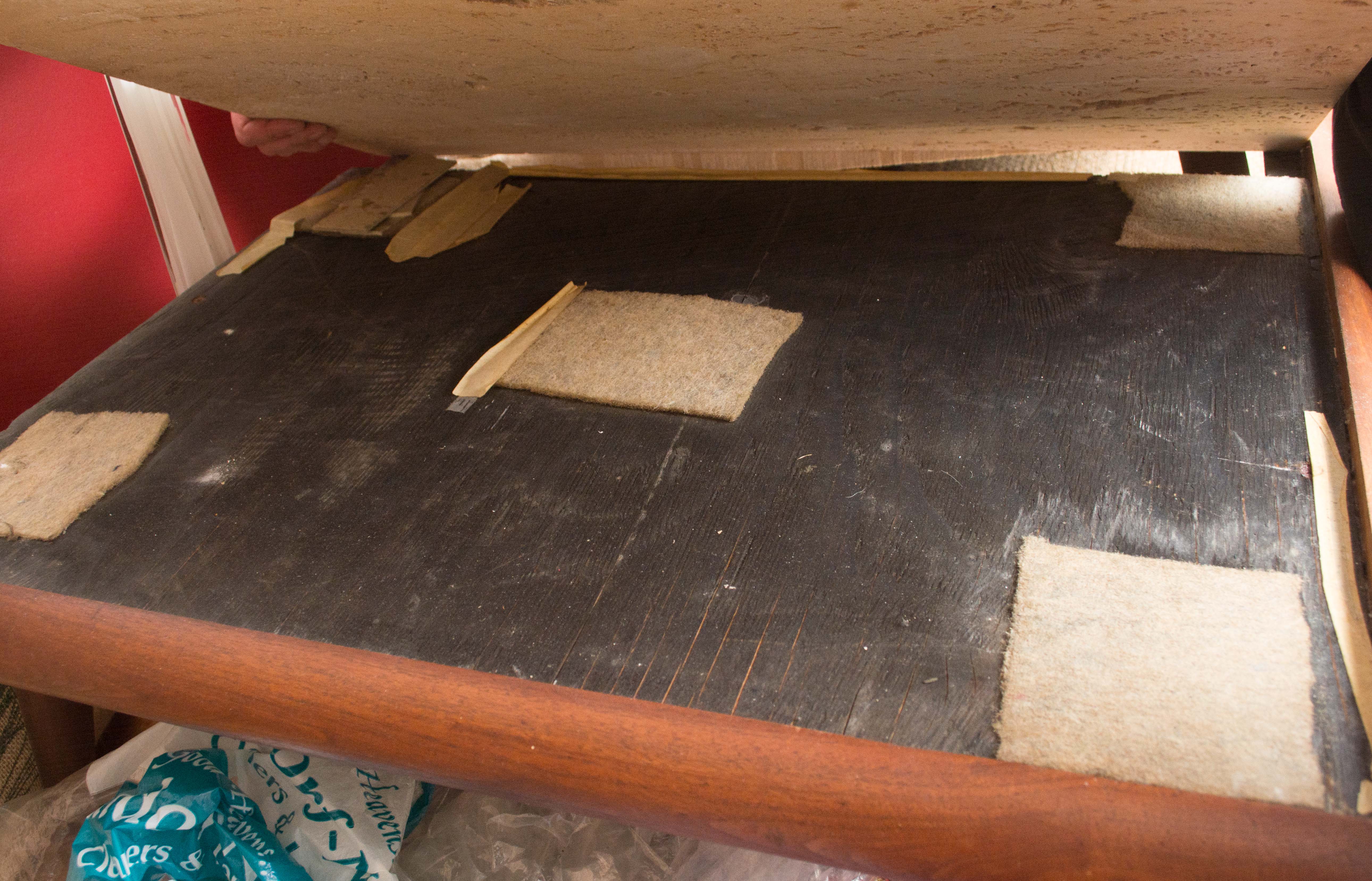 Adrian Pearsall Platform Sofa with Travertine End Tables