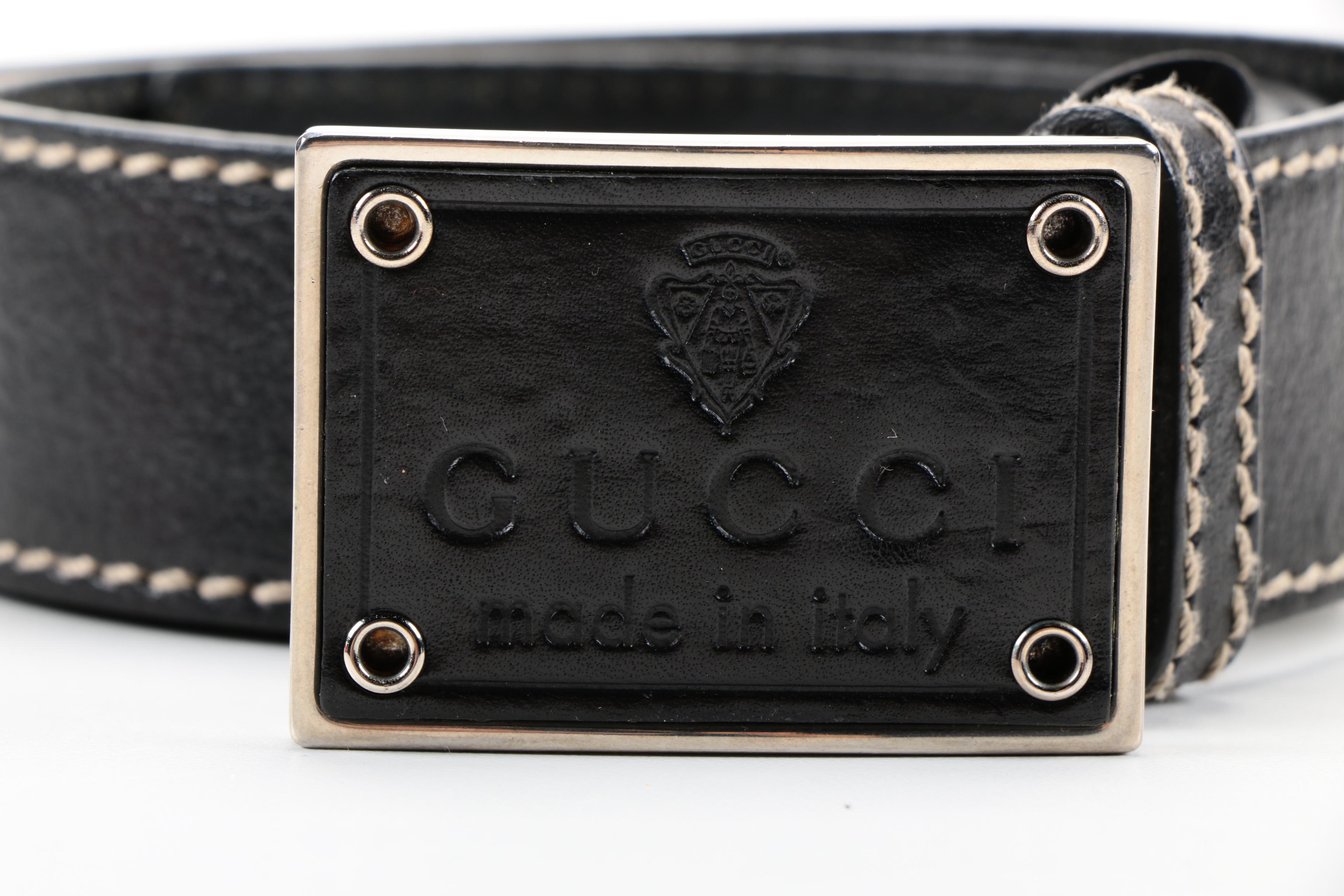 Gucci Black Leather Belt